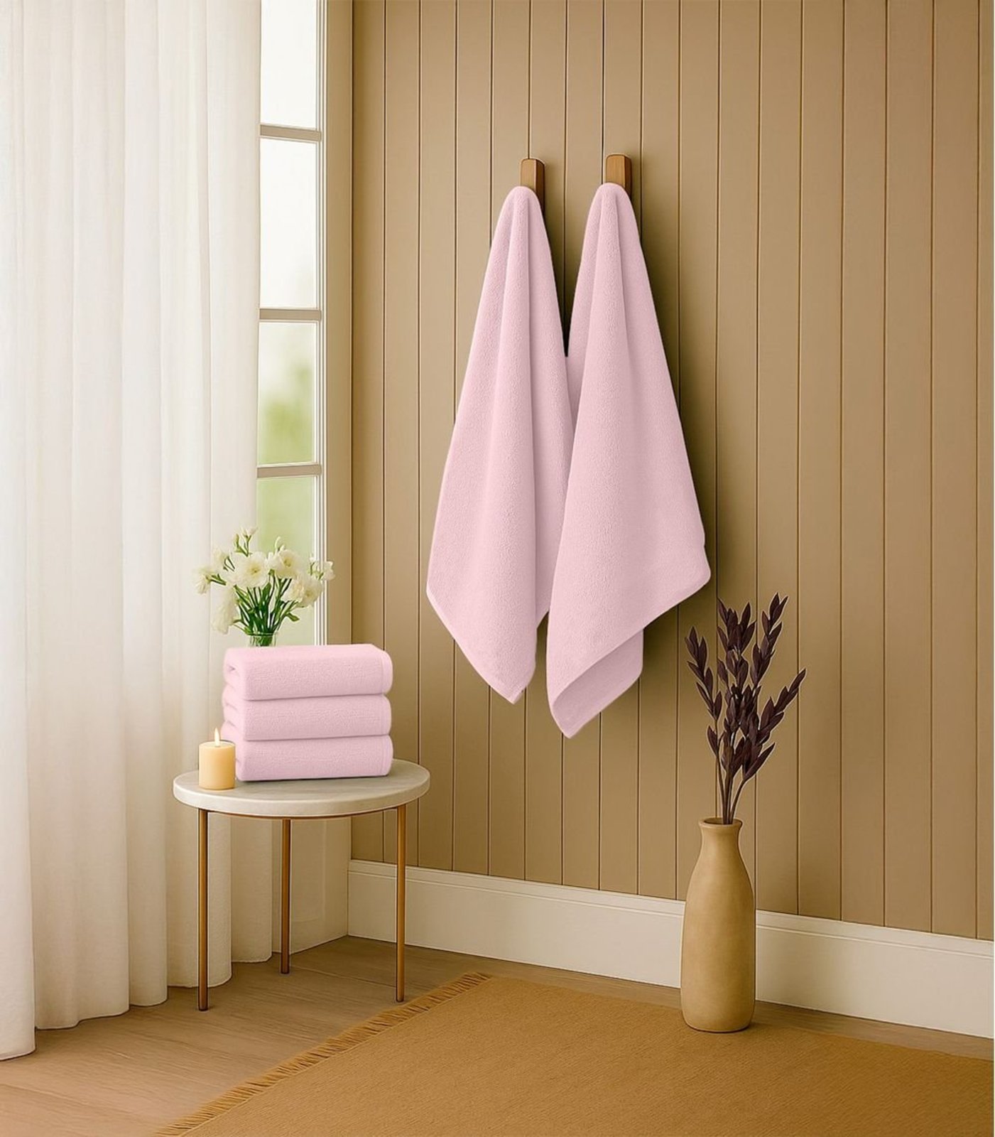 Kit 2 Toalhas De Banho De Algodão Rovitex Home Rosa