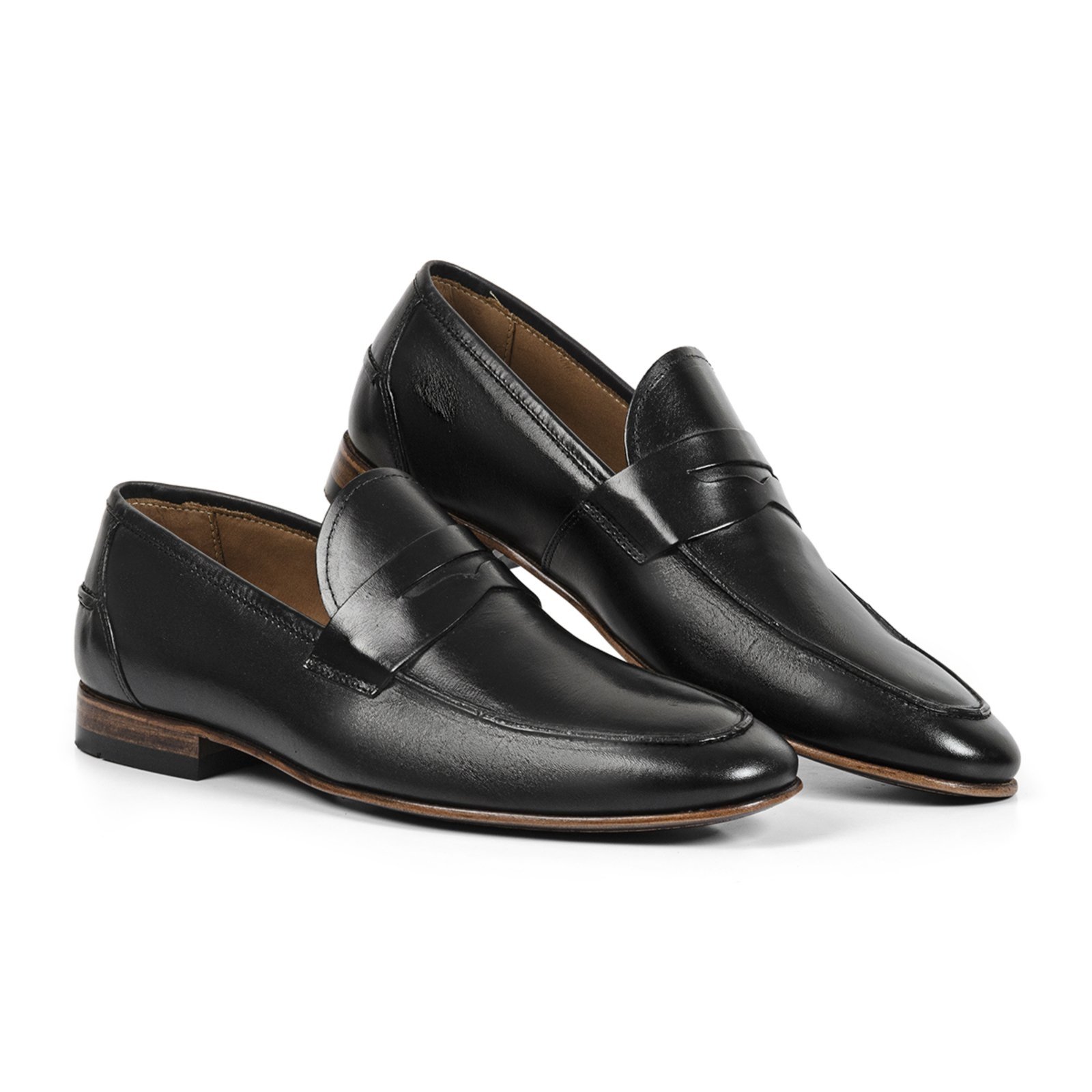 Sapato Masculino Veritimo Mocassim Sola De Couro Social Gravata Derby Conforto Preto
