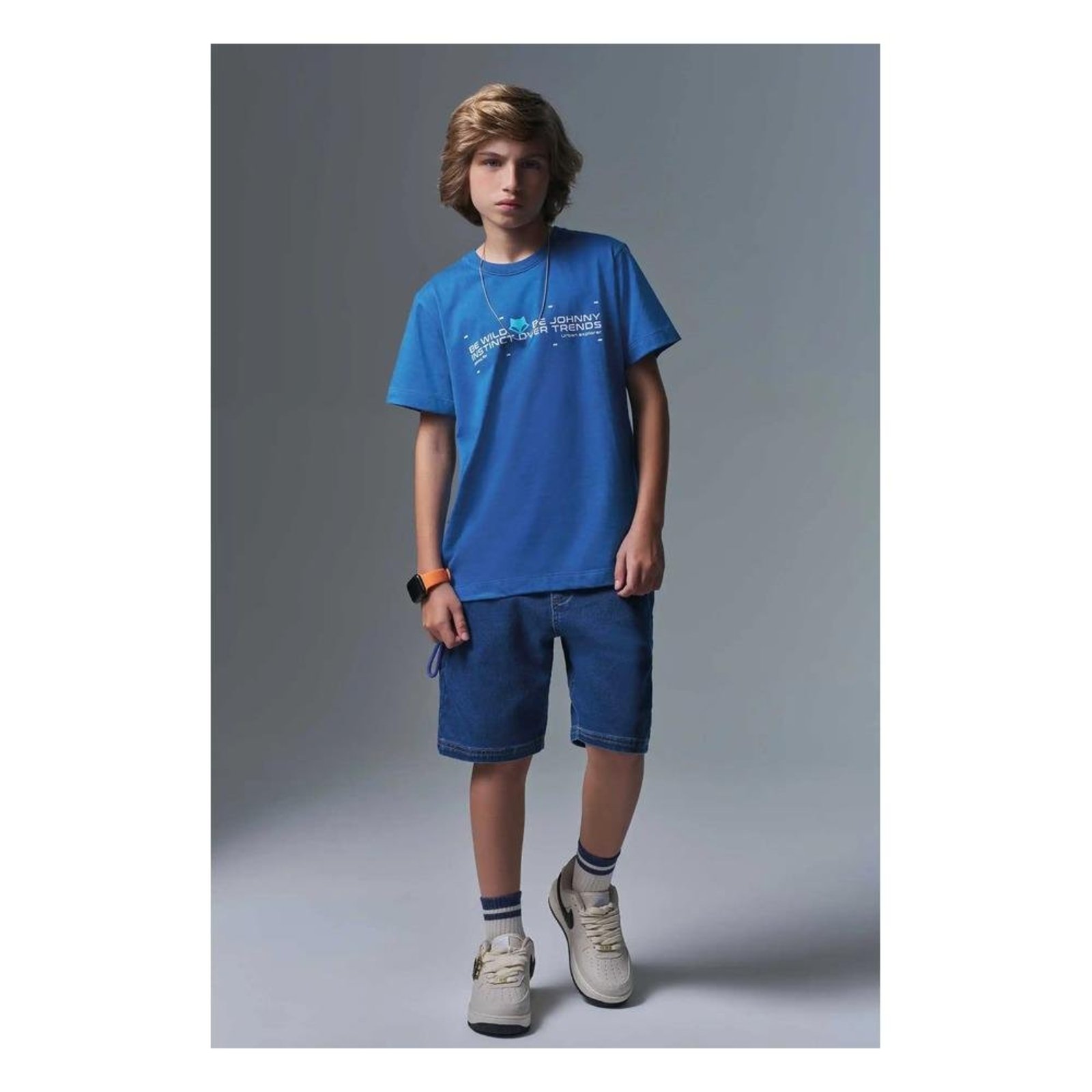 Infantil - Bermuda Menino Azul Johnny Fox 10 Azul