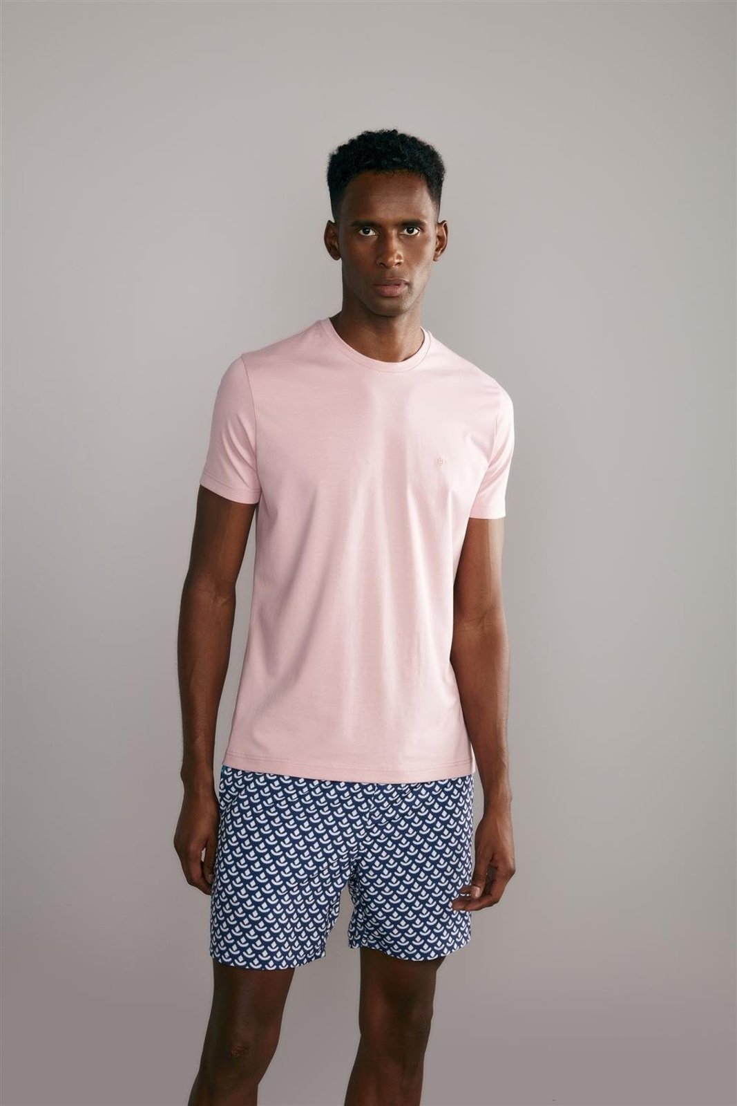HIGHSTIL Camiseta Manga Curta Malha Básica Slim Fit - Rosa Gerânio