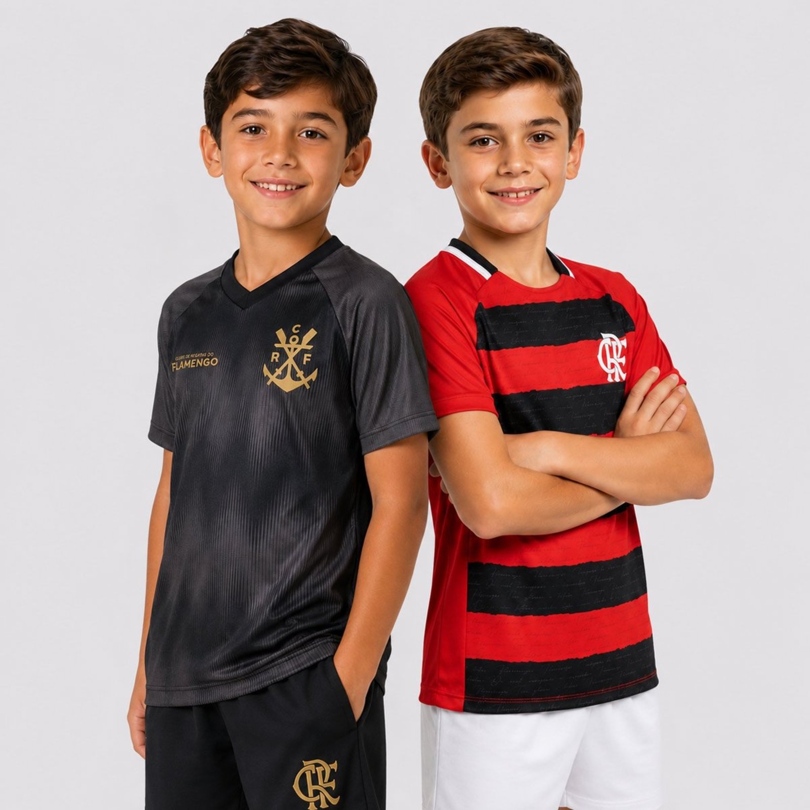 Kit 2 Camisas Flamengo Manto e Energia Vermelho e Preto