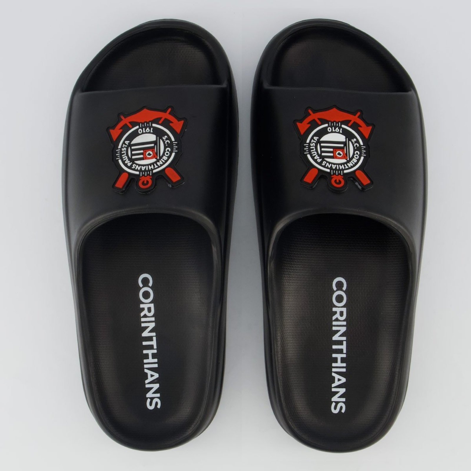 Chinelo Corinthians Retrô Nuvem Preto