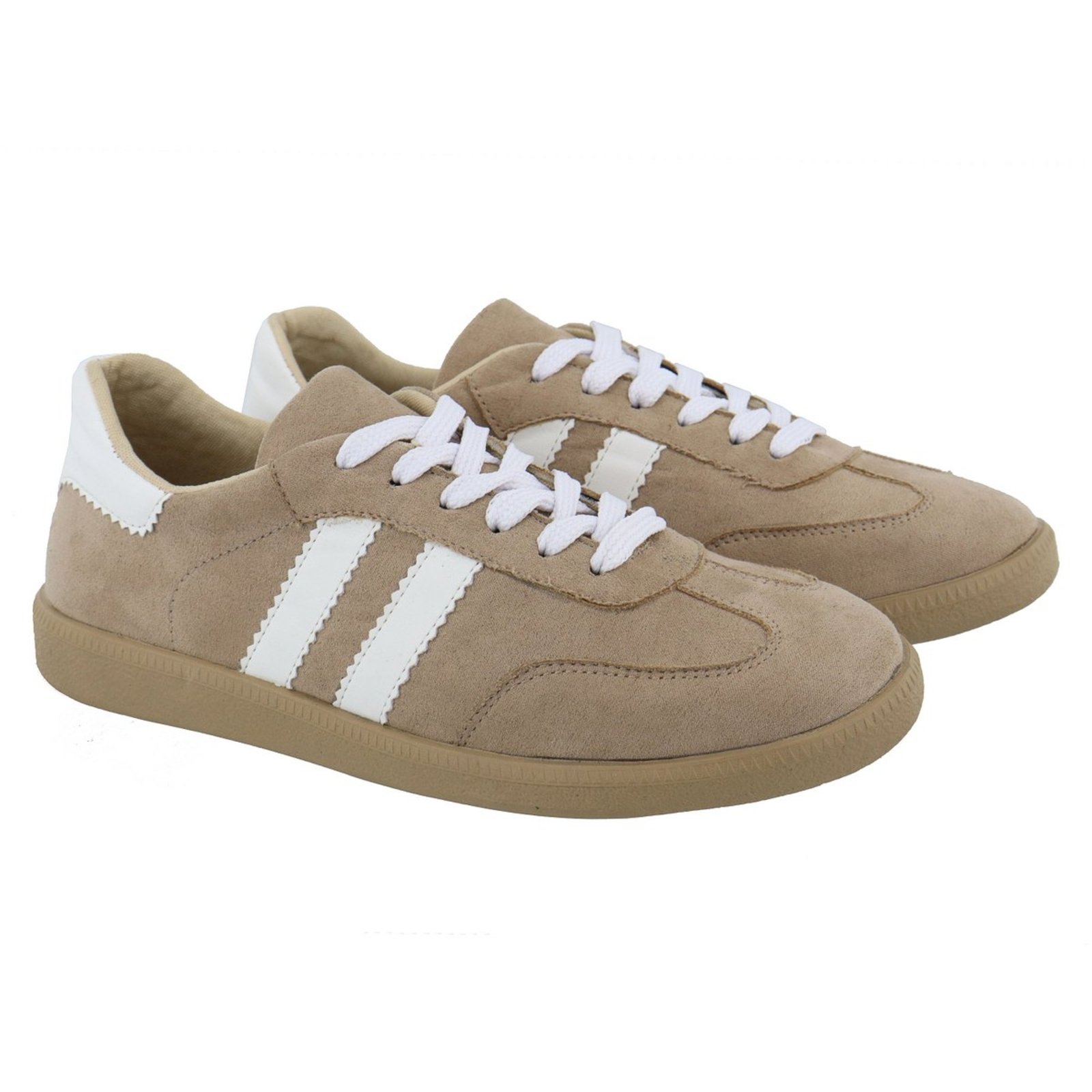 Tênis Feminino Casual Retro Estiloso e Confortável Lançamento Bege