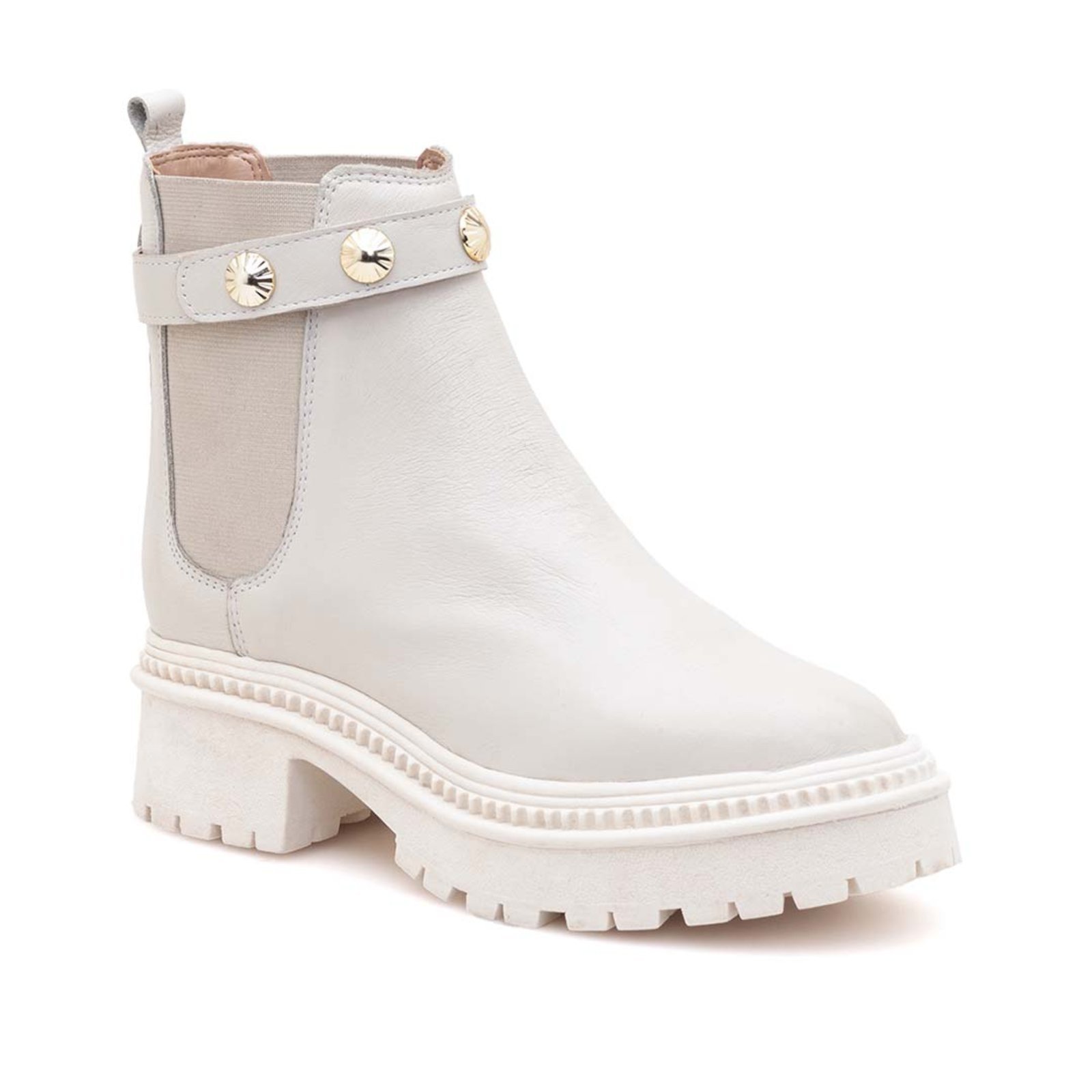 Coturno Couro Via Miss Tratorado Chelsea Off White