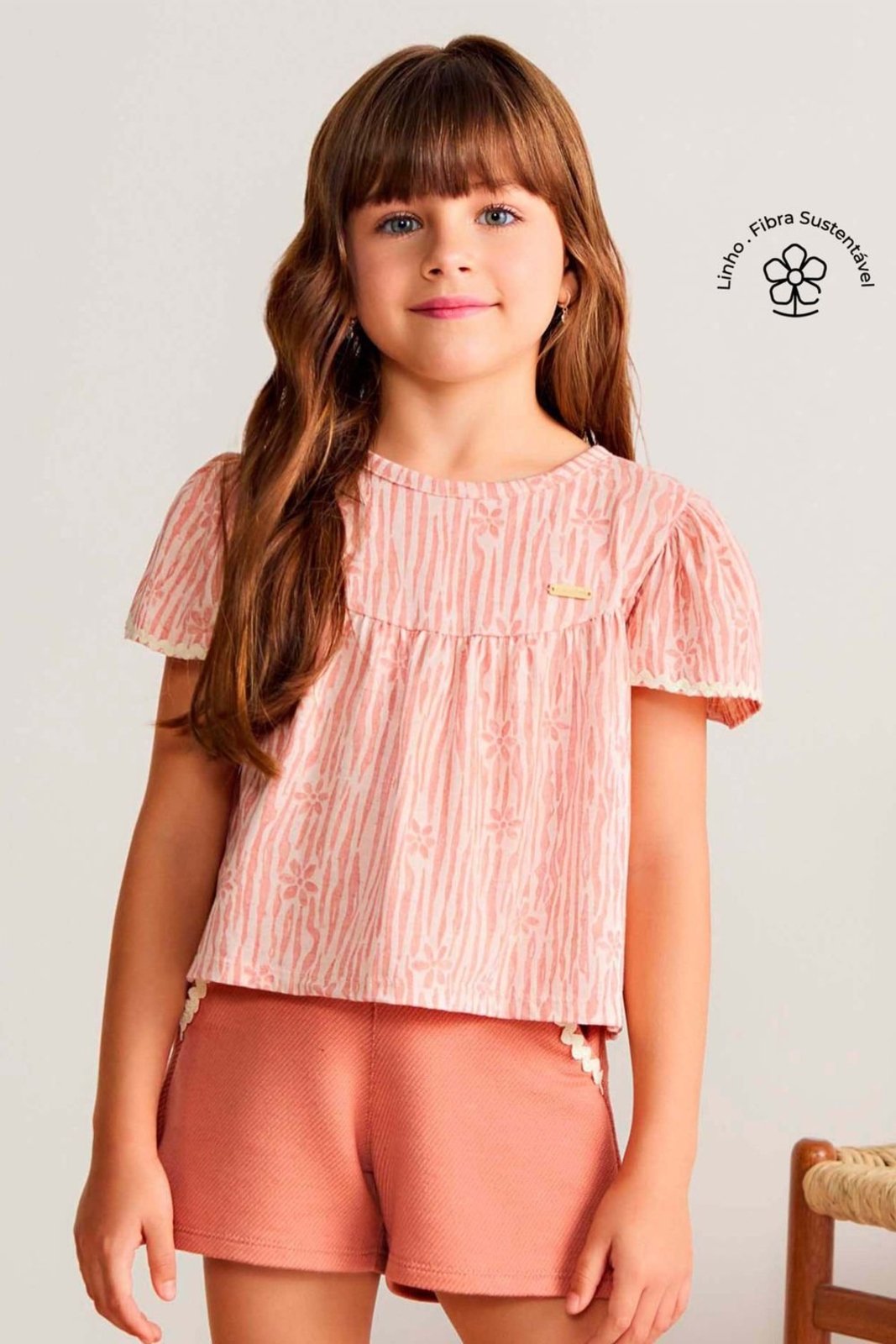 Infantil - Conjunto Curto Menina Flor Colorittá Rosa