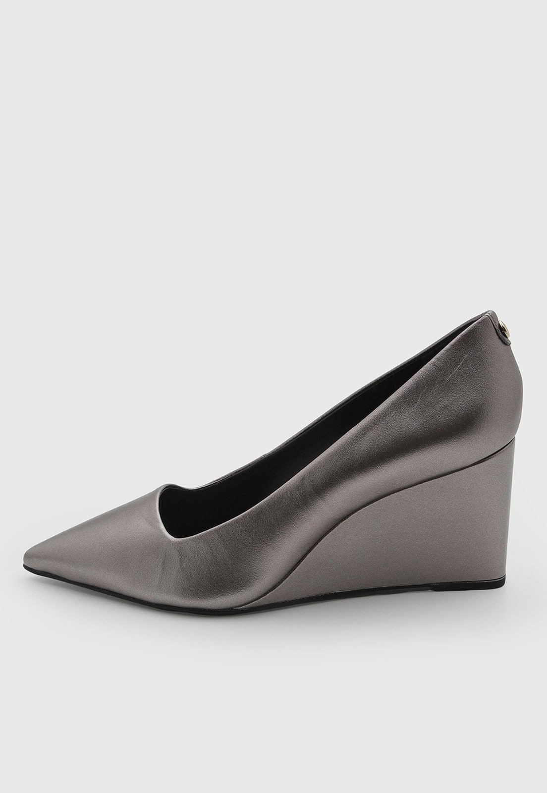 Scarpin Feminino Jorge Bischoff Couro Anabela Prata