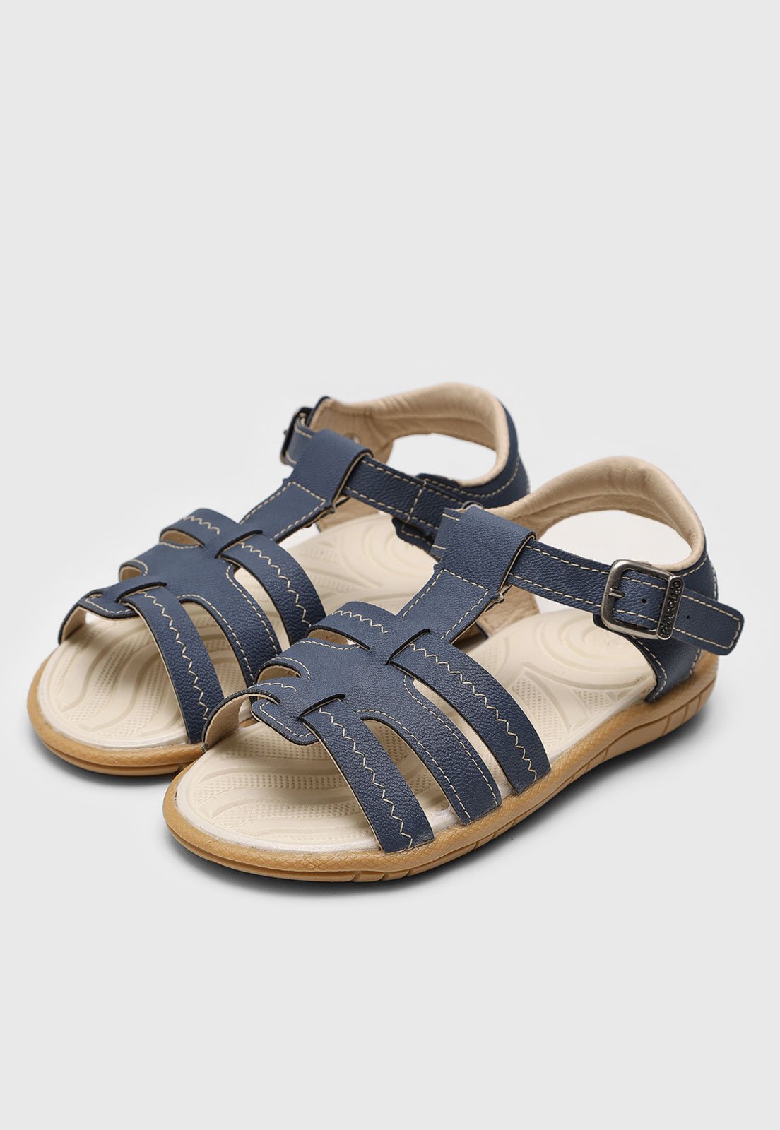 Infantil - Sandália Papete Pimpolho Pesponto Azul-Marinho