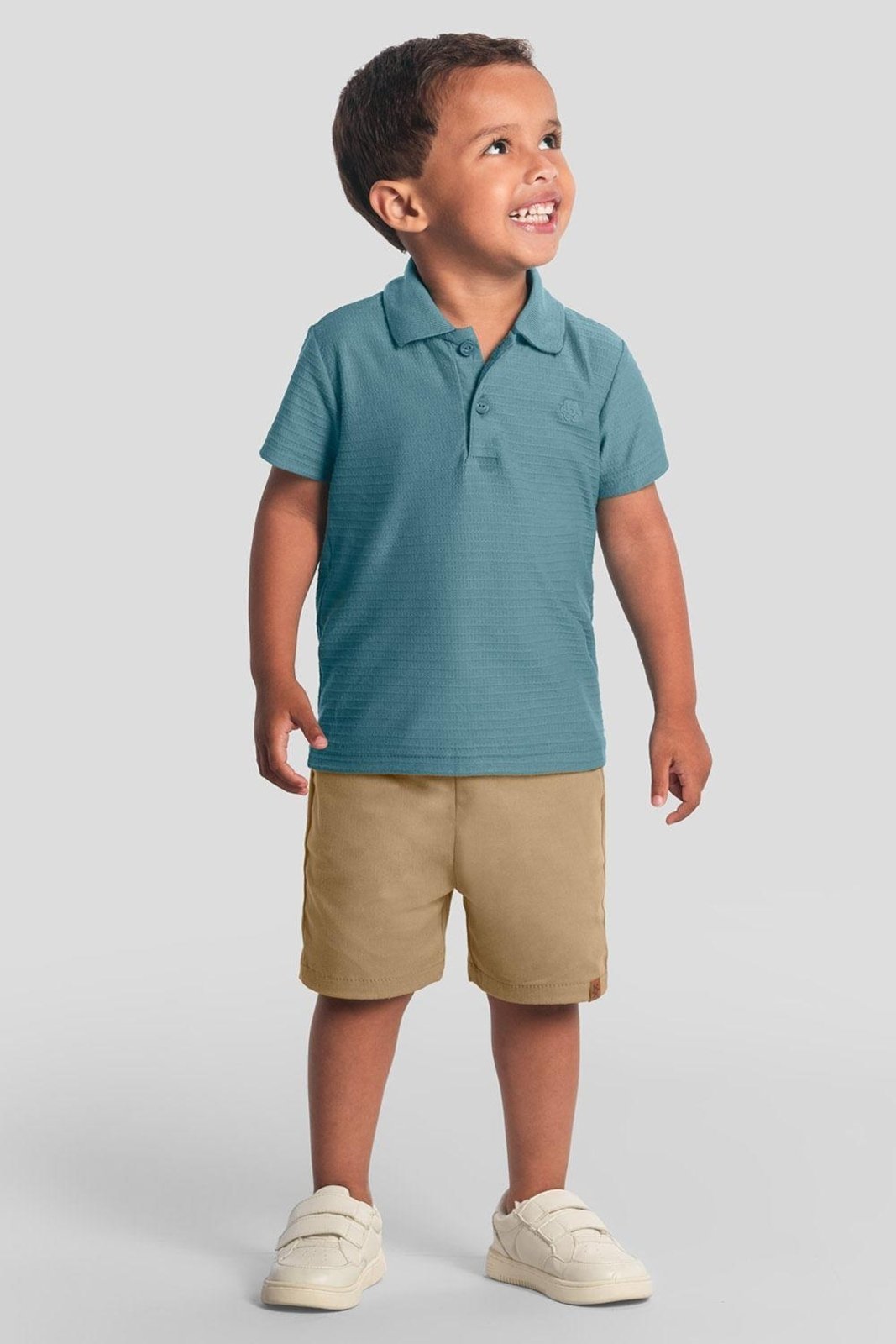 Infantil – Camisa polo menino canelada Brandili Azul