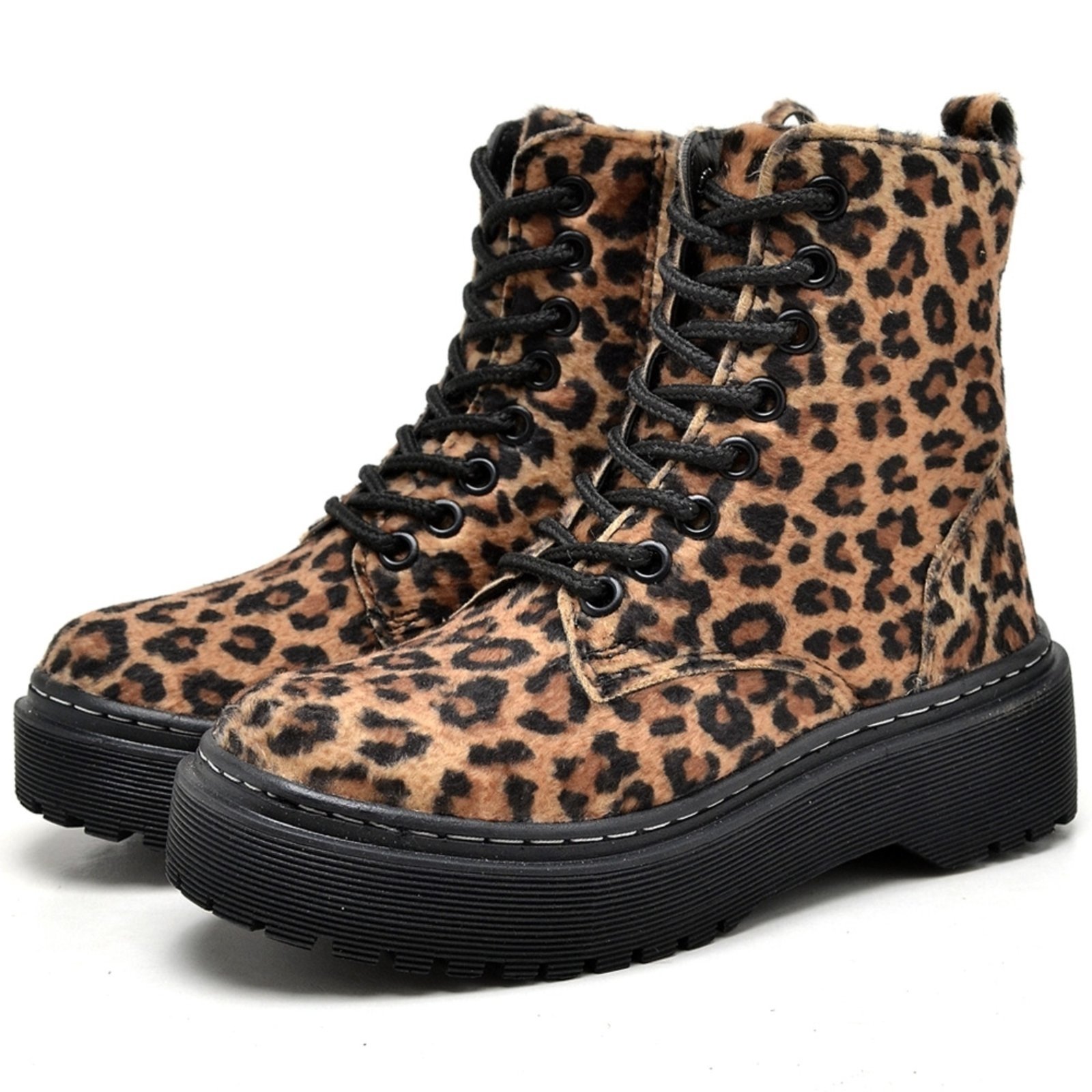 Bota Coturno Feminino Tratorada Animal Print DUBUY 1105FG Marrom