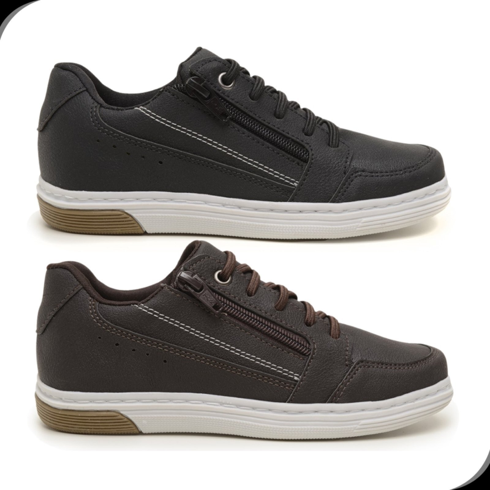 Infantil – Tenis Masculino Sapatenis 2 Pares Casual Rovetto Preto e Marrom