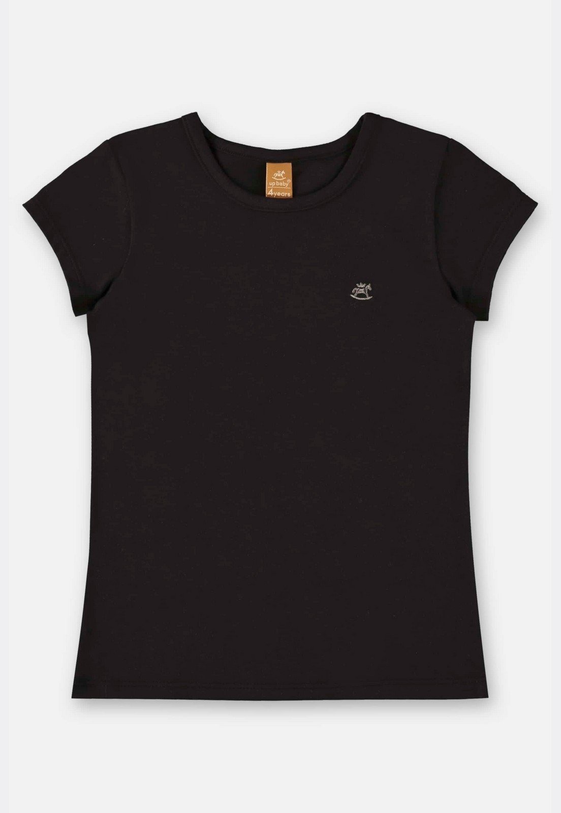 Vista 2 Infantil - Blusa Manga Curta Básica em Cotton Up Baby preto Up Baby preto