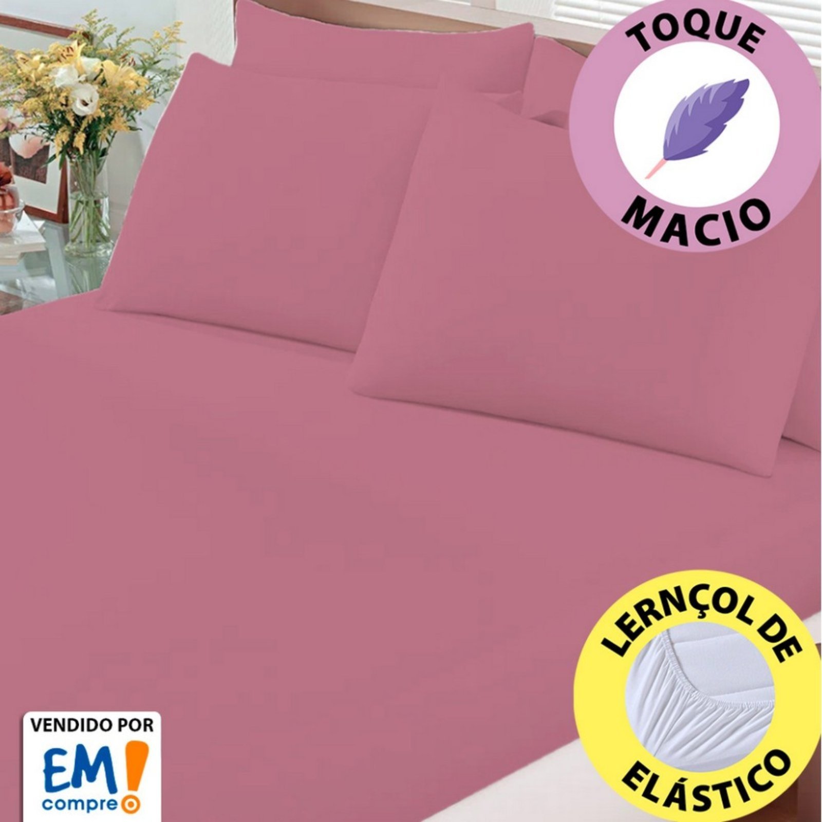 Vista 3 Lençol Avulso de Malha 100 Algodão com Elástico Buettner Bouton azul Bouton azul