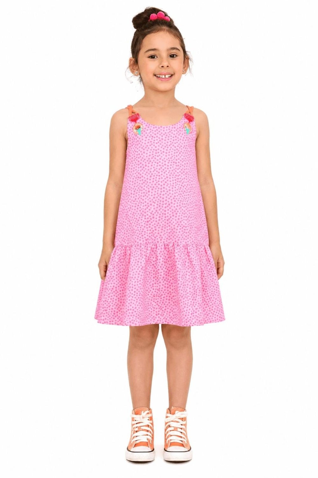 Infantil - Vestido Menina Caixinha De Música Alphabeto Rosa Rosa