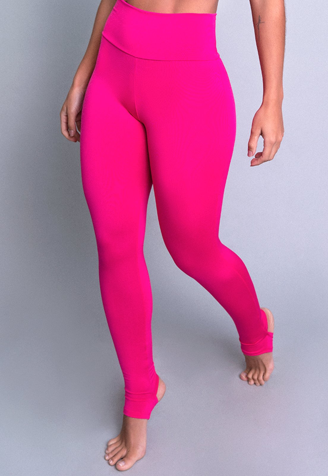 Calça Legging MVB Modas Pezinho Cintura Alta Suplex Rosa
