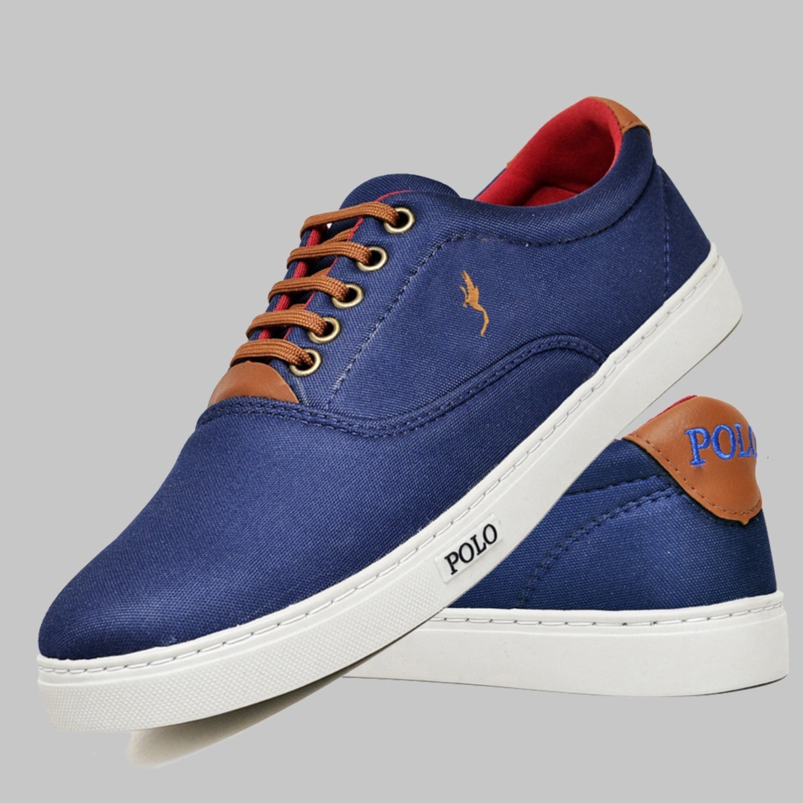 Sapatênis Casual Masculino Cano Baixo Polo Blu Azul