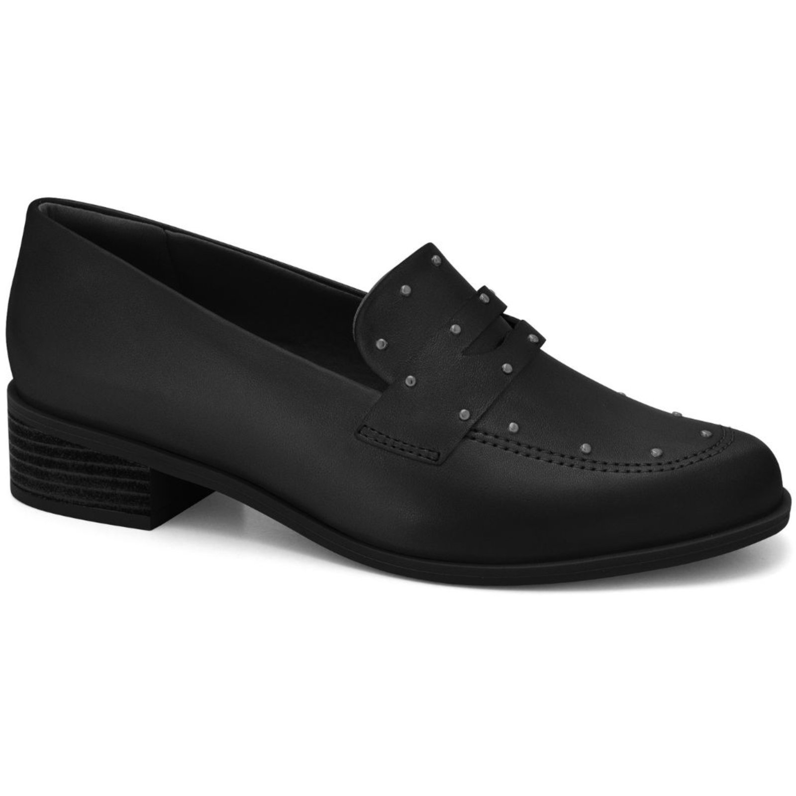 Mocassim Feminino Salto Bloco Preto Ramarim 2416202-7