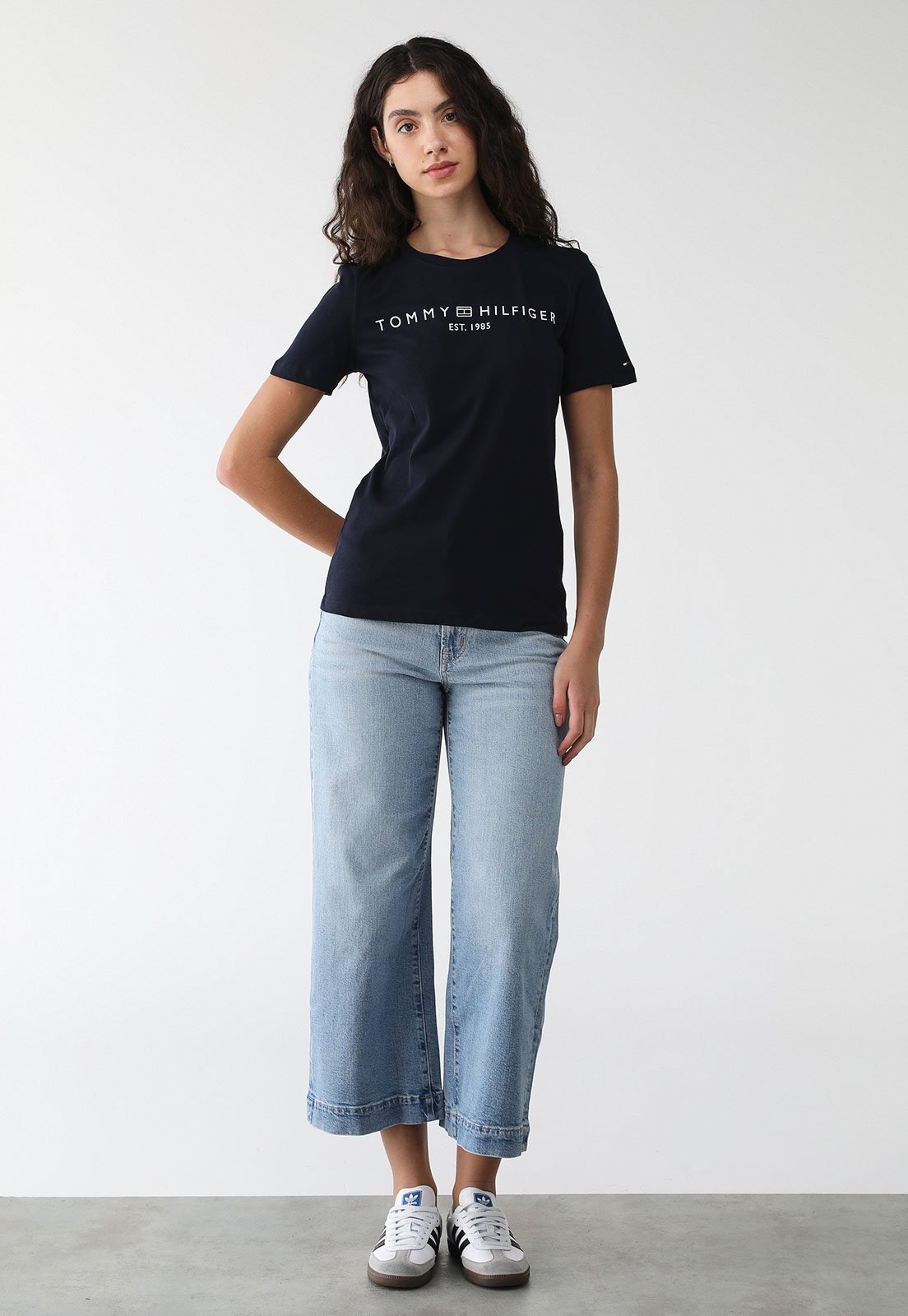 Vista 3 Camiseta Tommy Hilfiger Slim Logo Azul-Marinho azul marinho Tommy Hilfiger azul marinho
