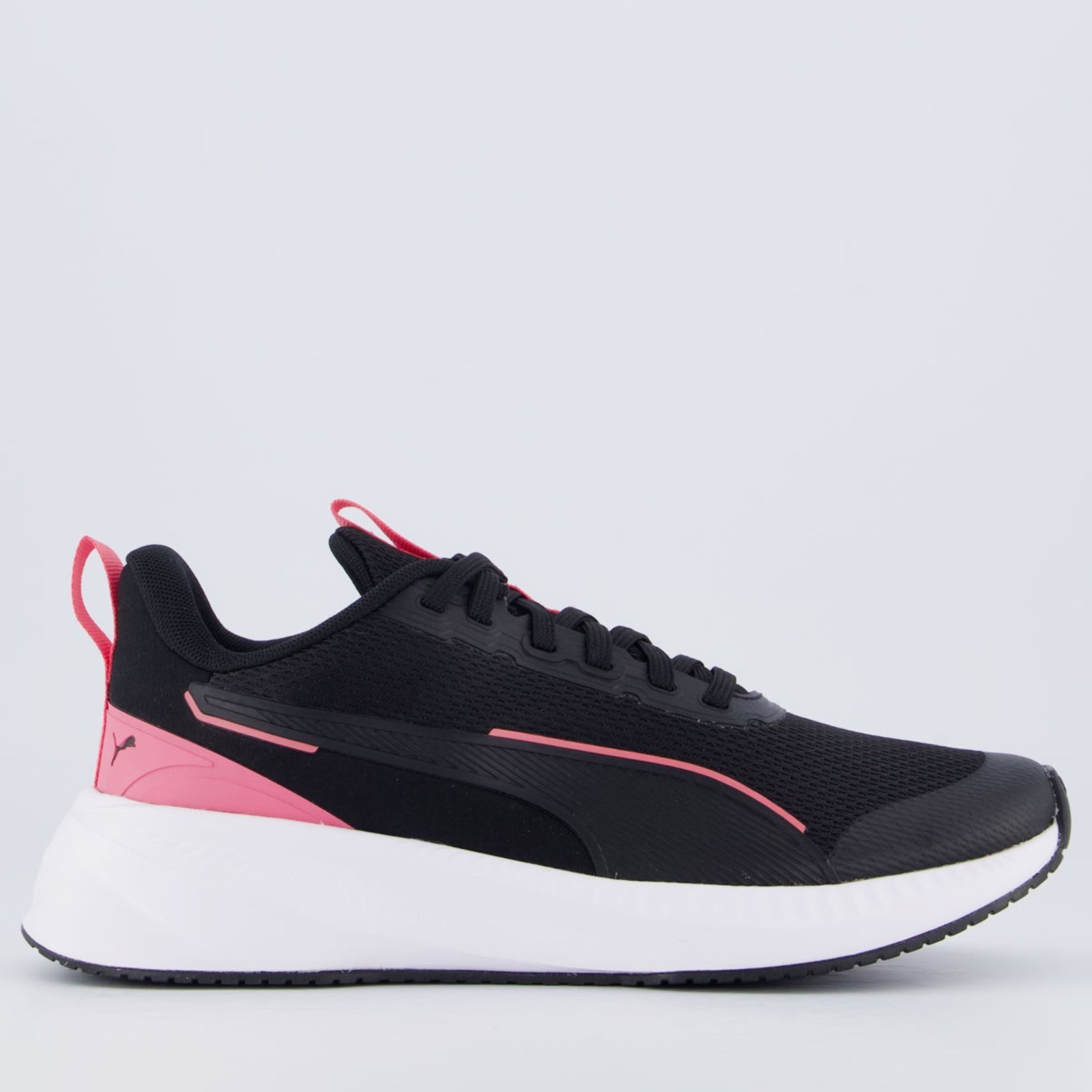 Vista 2 Tênis Puma Flyer Lite 3 Feminino Preto e Rosa preto rosa Puma preto rosa