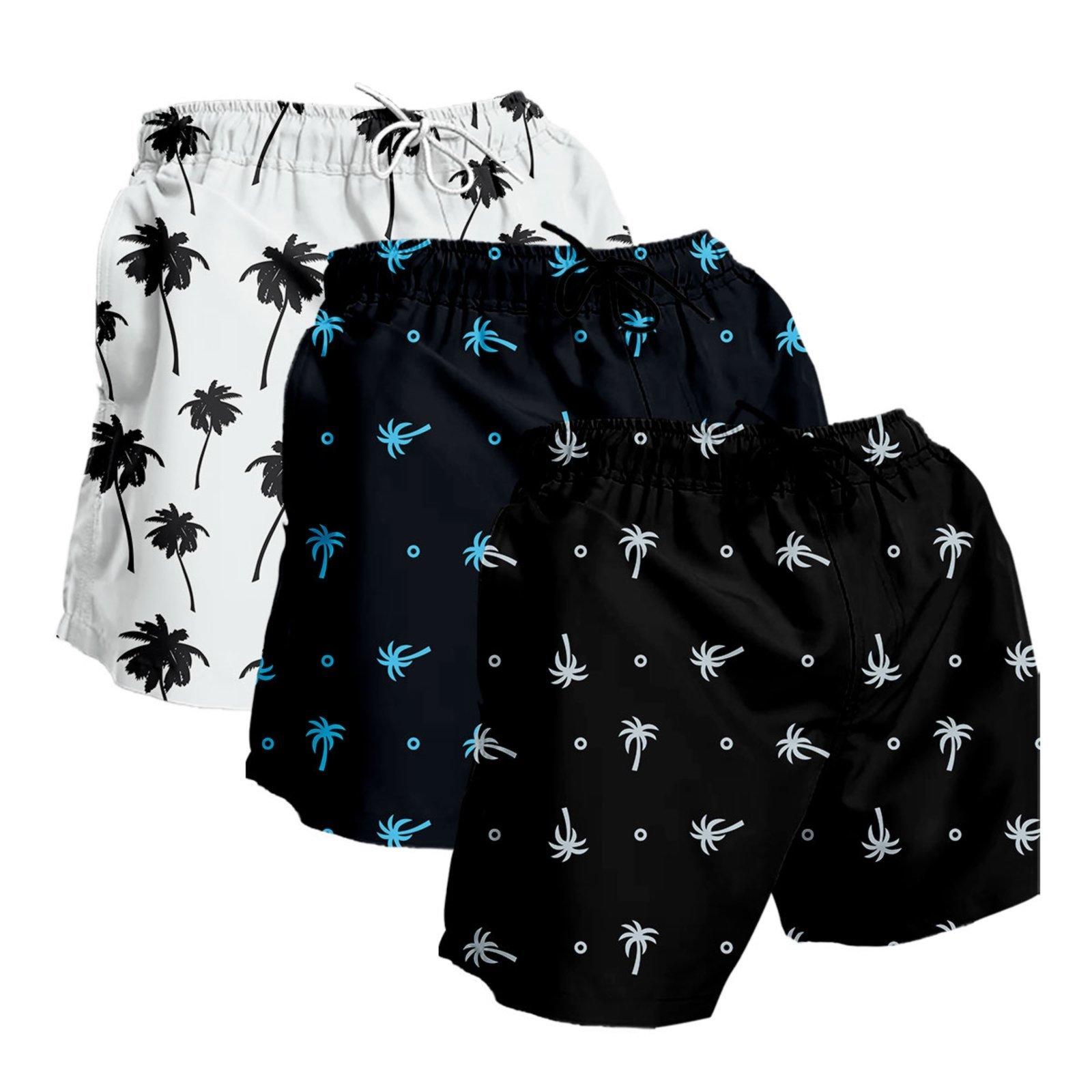 Kit 3 Short Moda Praia Masculino Bermuda Tactel Estampado