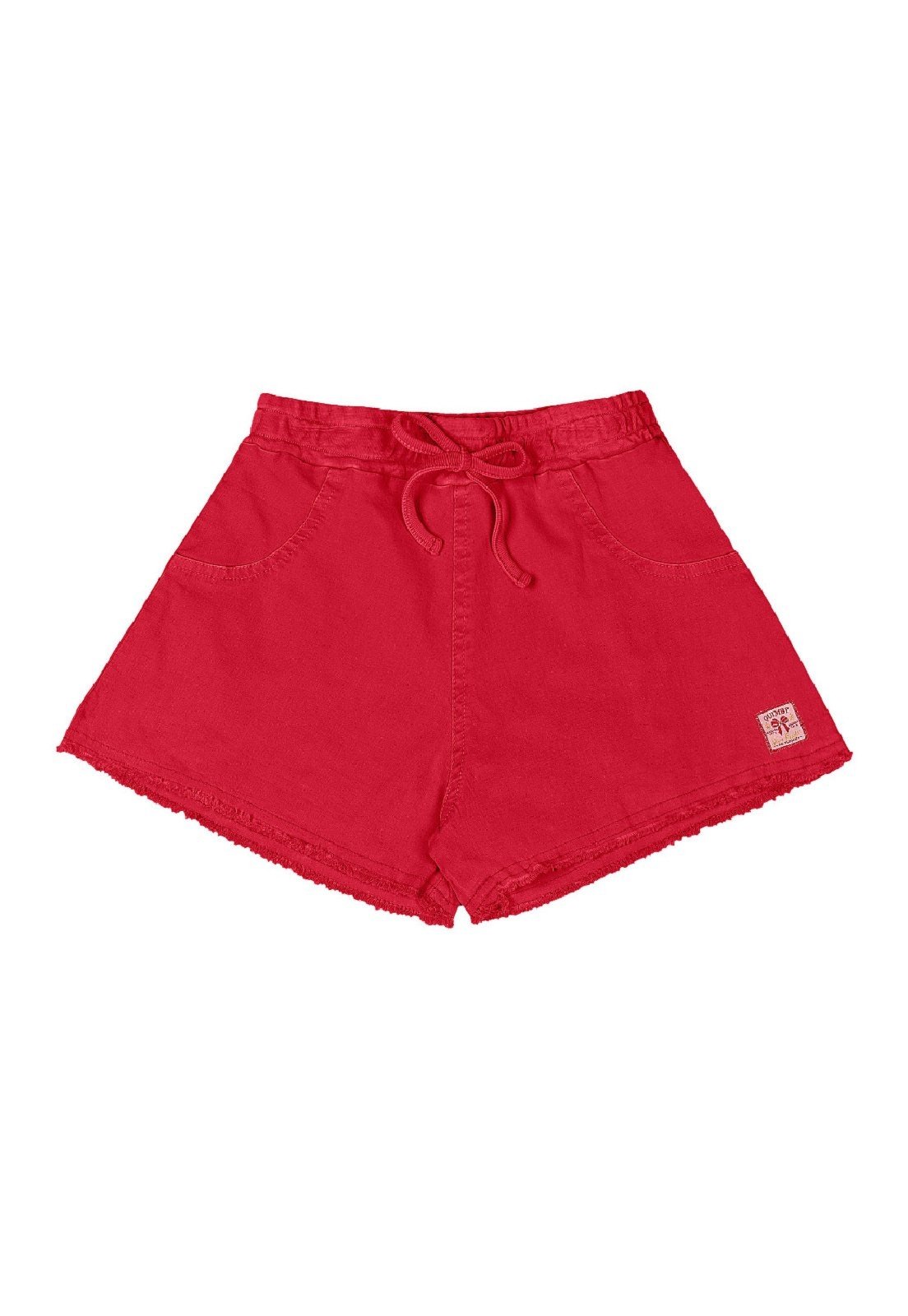 Infantil - Short Feminino Sarja Elastano Quimby Vermelho