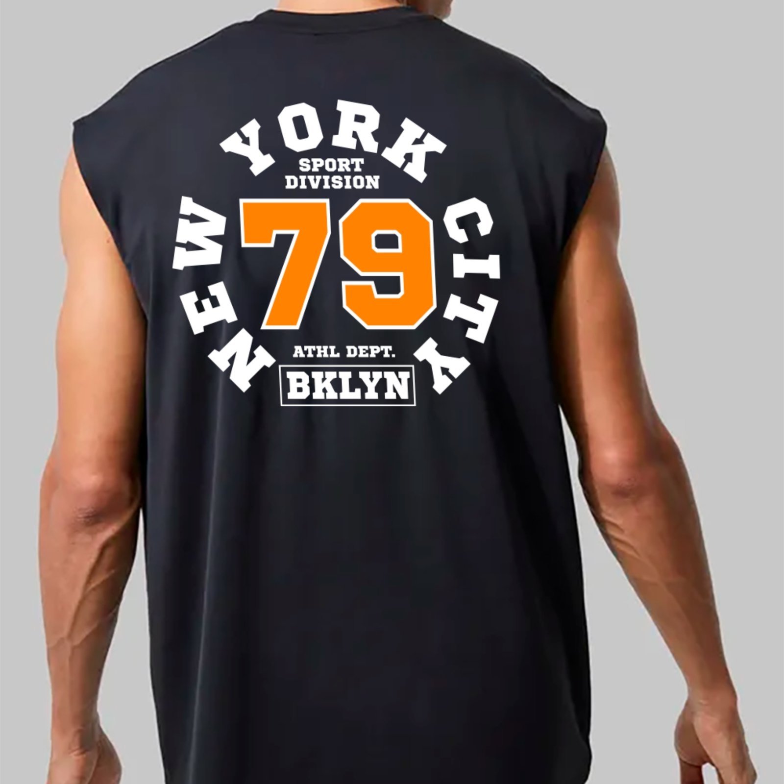 Camiseta Regata Machão Ousy New York City 79 Brooklyn Oversized Masculina Preto