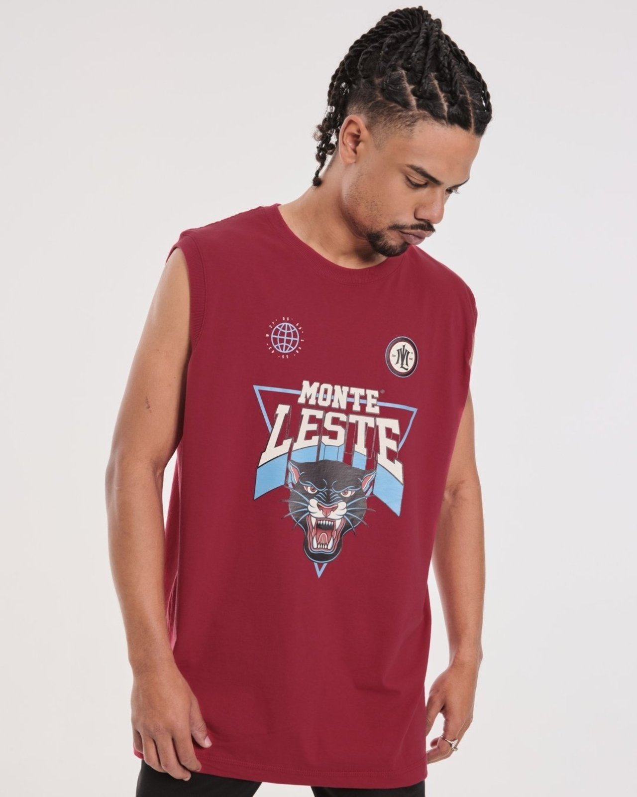 Regata Oversized Estampada - 23 Vermelho