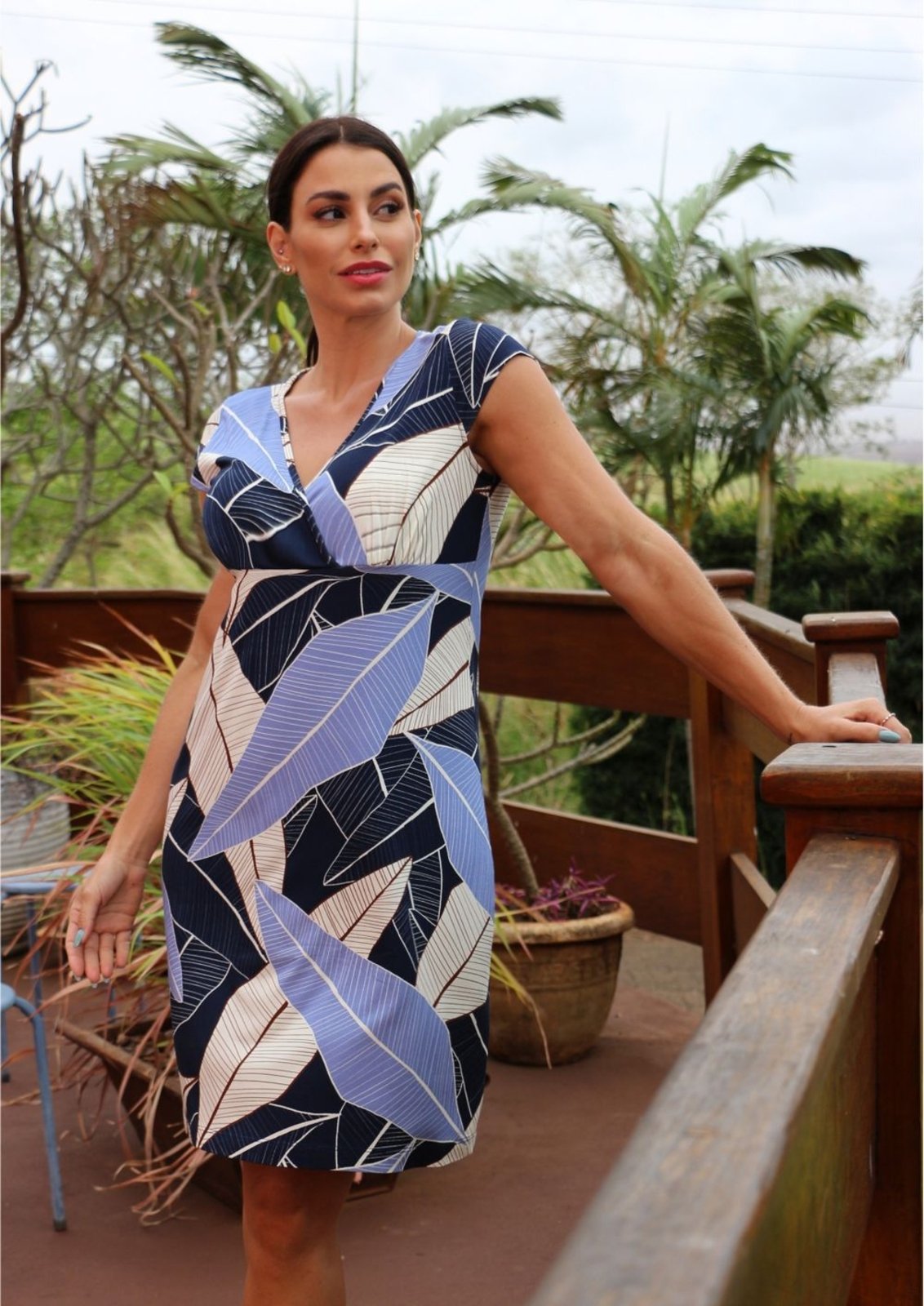 Vestido Pau a Pique Estampado Azul Marinho AZUL – XL Pau a Pique