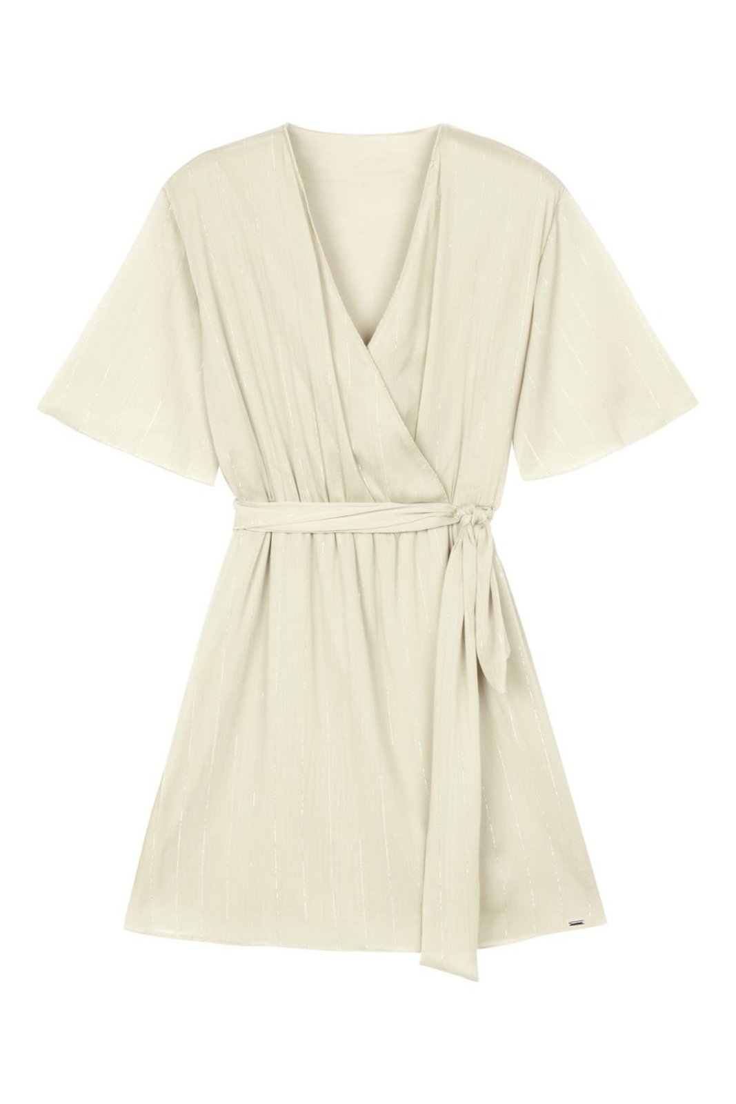 Vestido Amplo Feminino Lurex Marialícia Bege