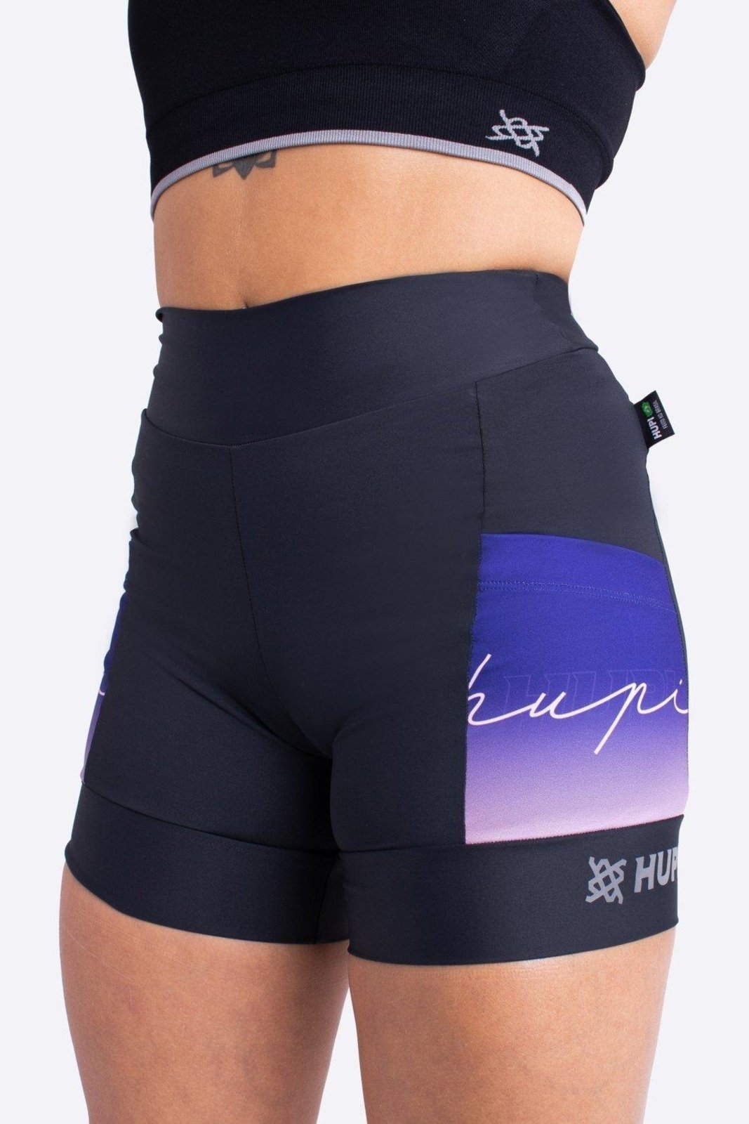 Bermuda para Corrida de Compressao Feminina HUPI Run Curta Pena Roxo