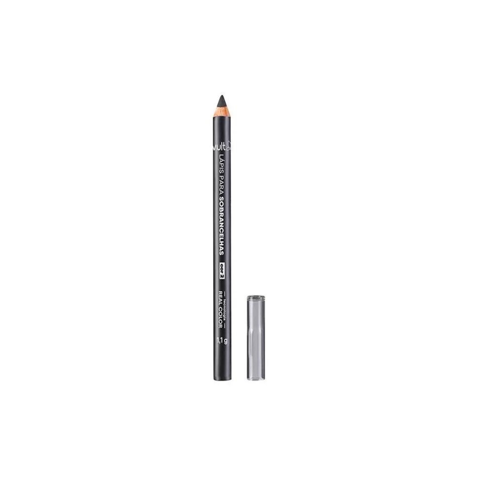Vult Real Color Cor 02 Lápis Para Sobrancelha Preto 1,1g