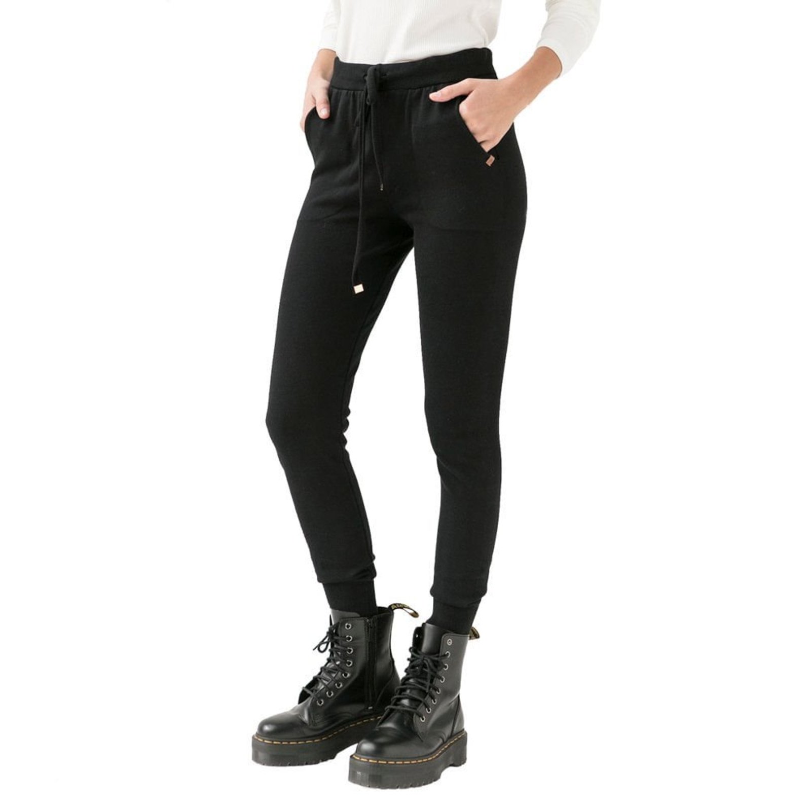 Calça Feminina Biamar Tricot Jogger com Cordão Preto