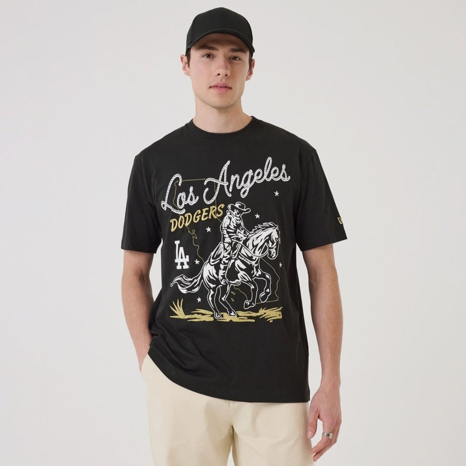 Camiseta New Era Regular Los Angeles Dodgers Preto
