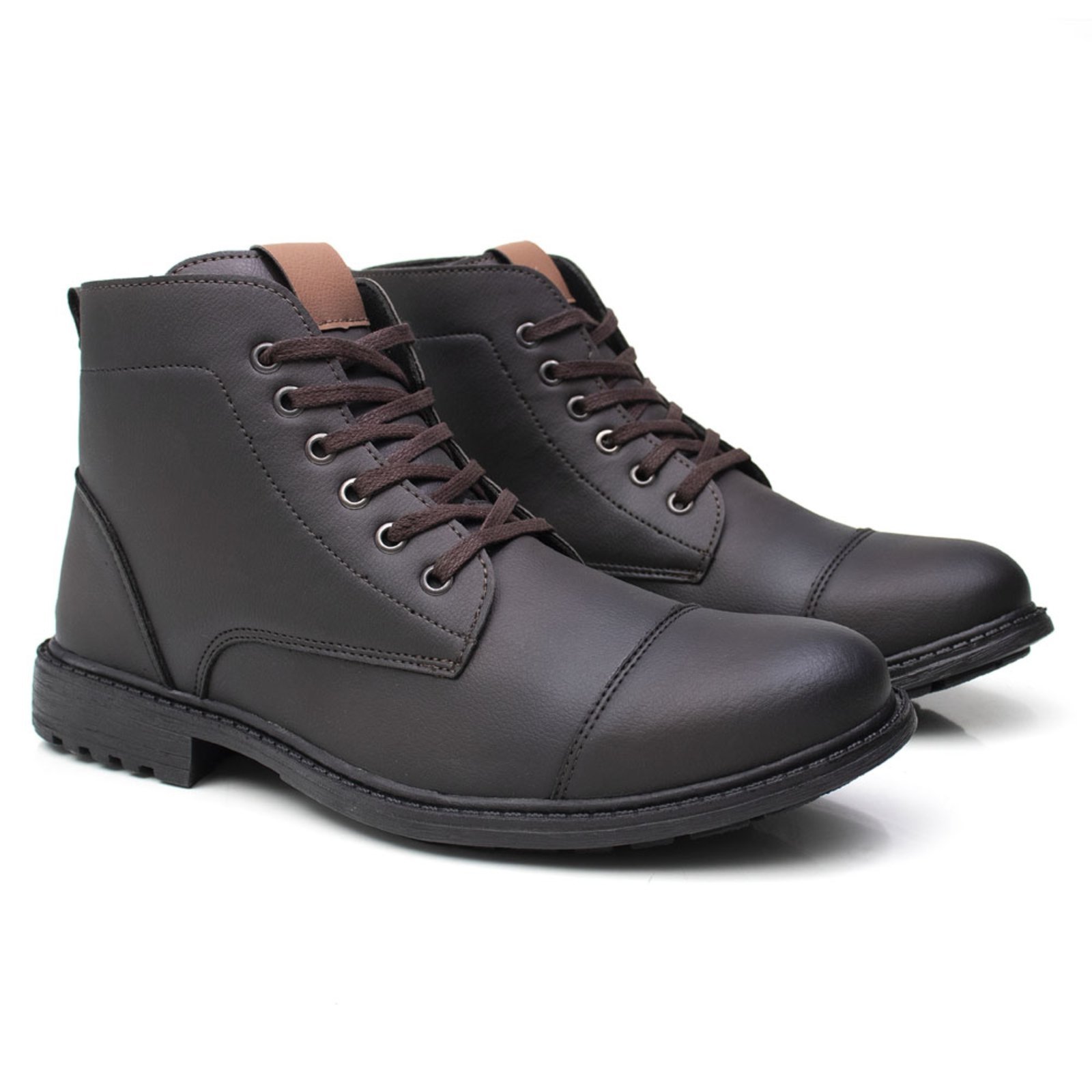Bota Coturno Casual Cano Curto Masculino Nine4 Macio Confortável Café