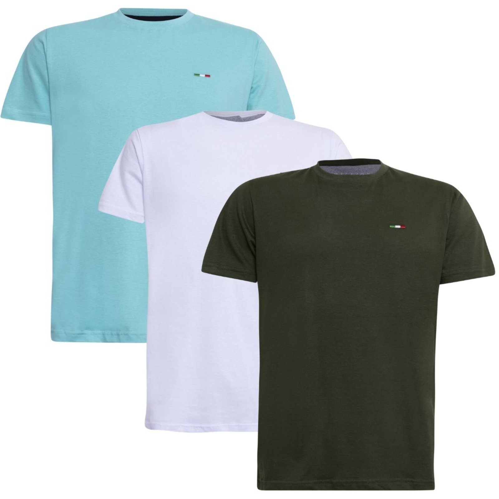 Kit 3 Peças Camisetas Básicas Masculina Industrie em Algodão Premium no Estilo Tommy Bordado Itália