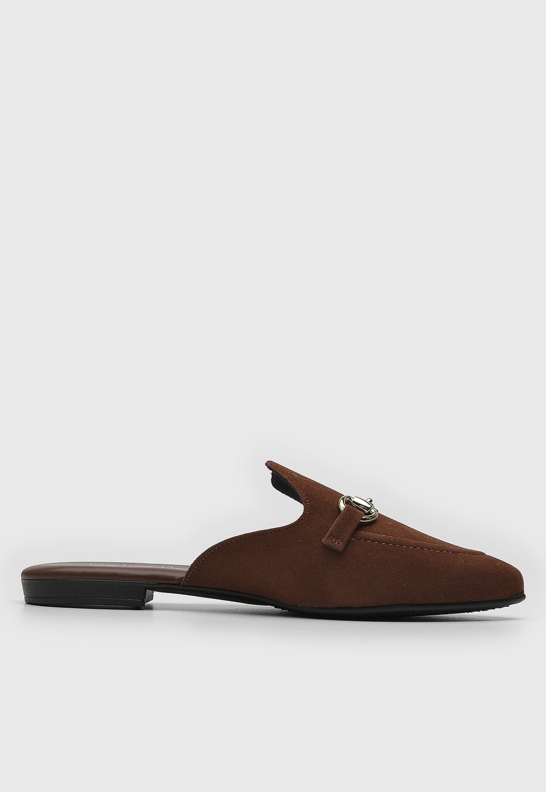 Vista 3 Sapatilha Feminina Beira Rio Ponta Fina Detalhe Dourado marrom marrom