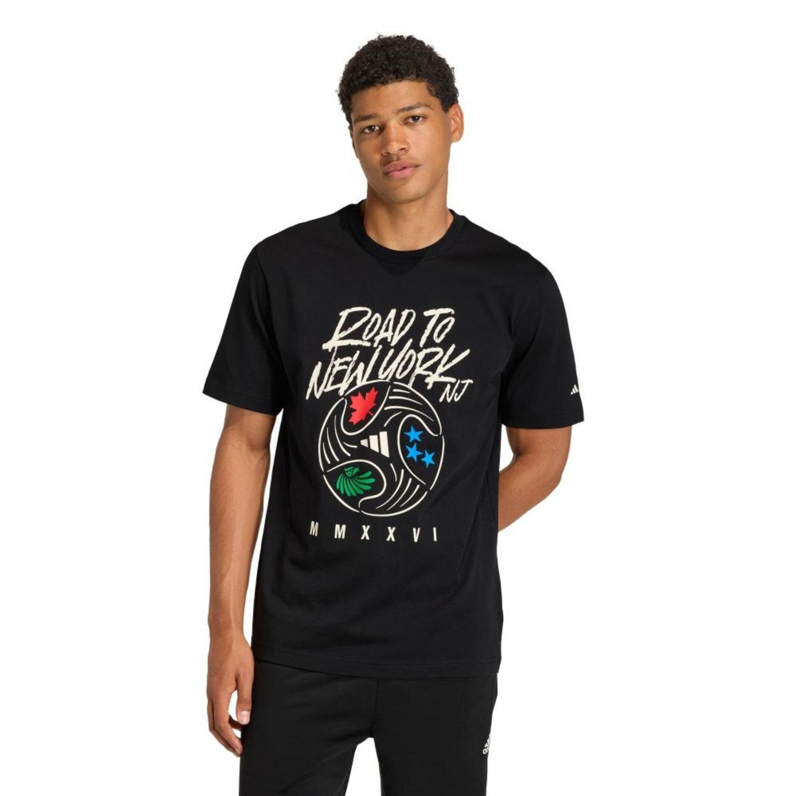 CAMISETA ESTAMPADA ROAD TO NY NJ COPA DO MUNDO adidas Sportswear Preto