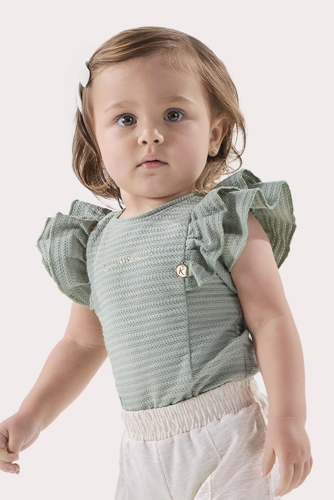 Infantil - Body Verde em Moletinho Texturizado