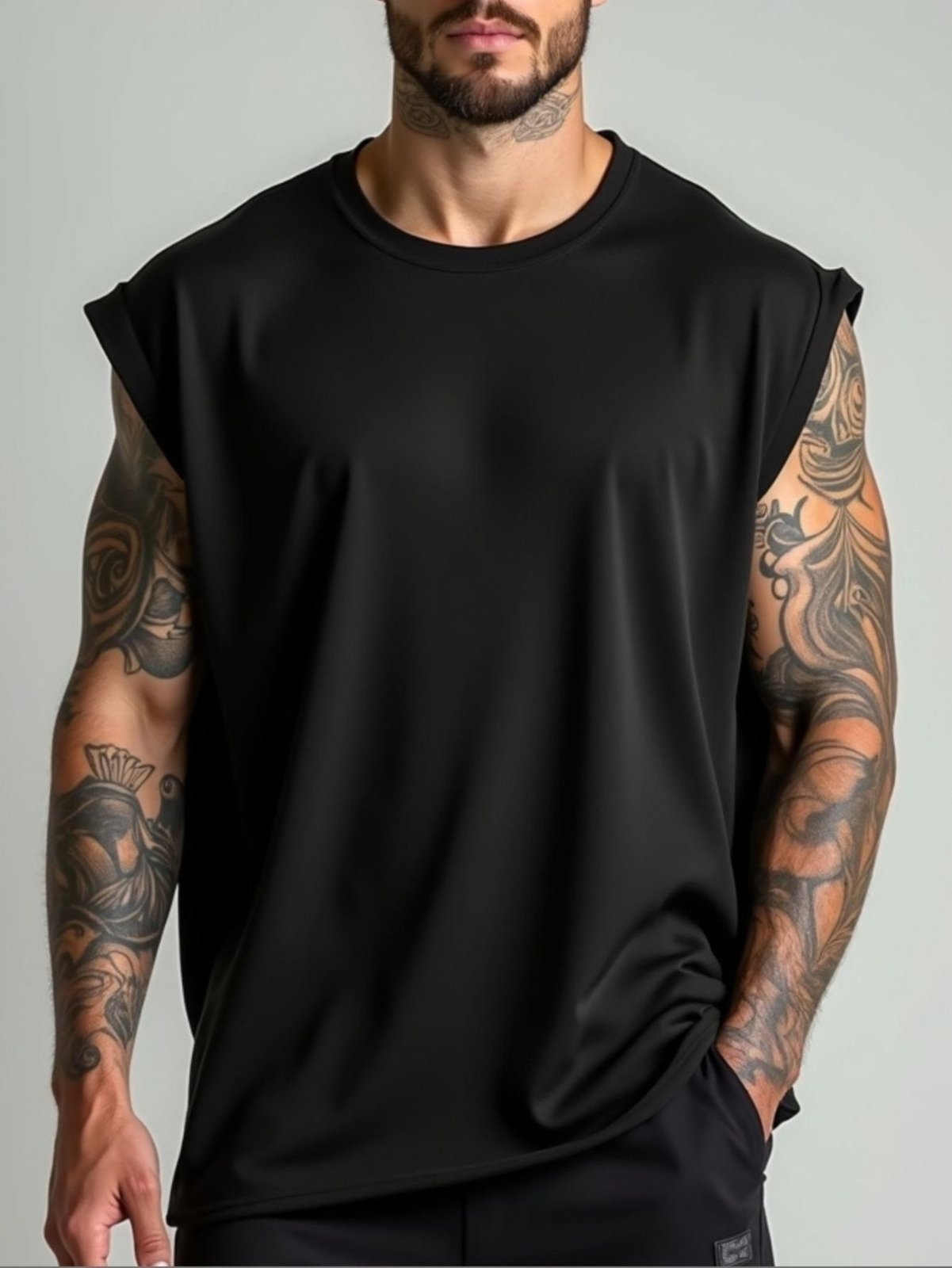 Camiseta Regata Masculina Oversized GuGi Lisa Preto