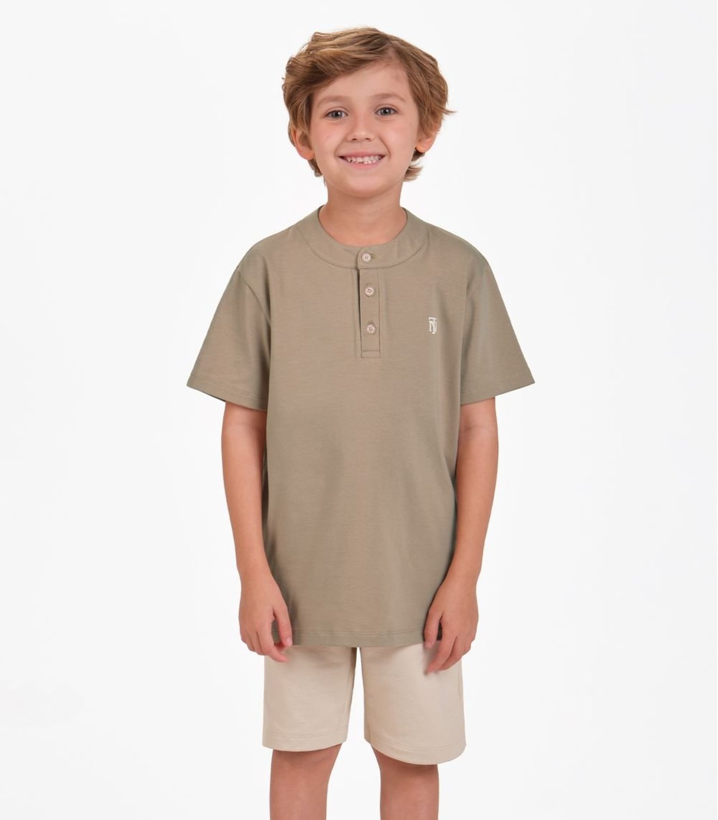 Infantil - Bermuda Moletom Sarjado Menino Trick Nick Marrom