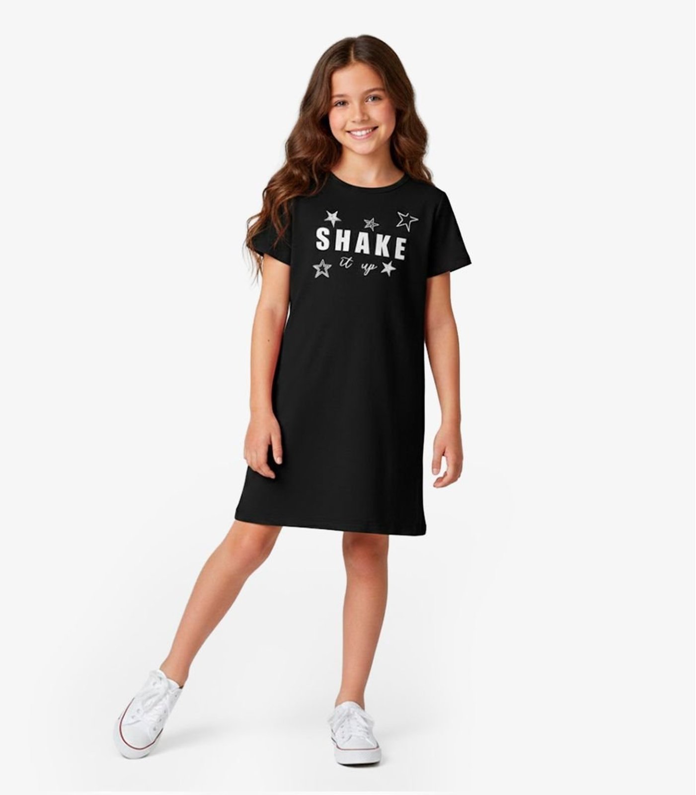 Infantil - Vestido Menina em Molecotton Select Preto