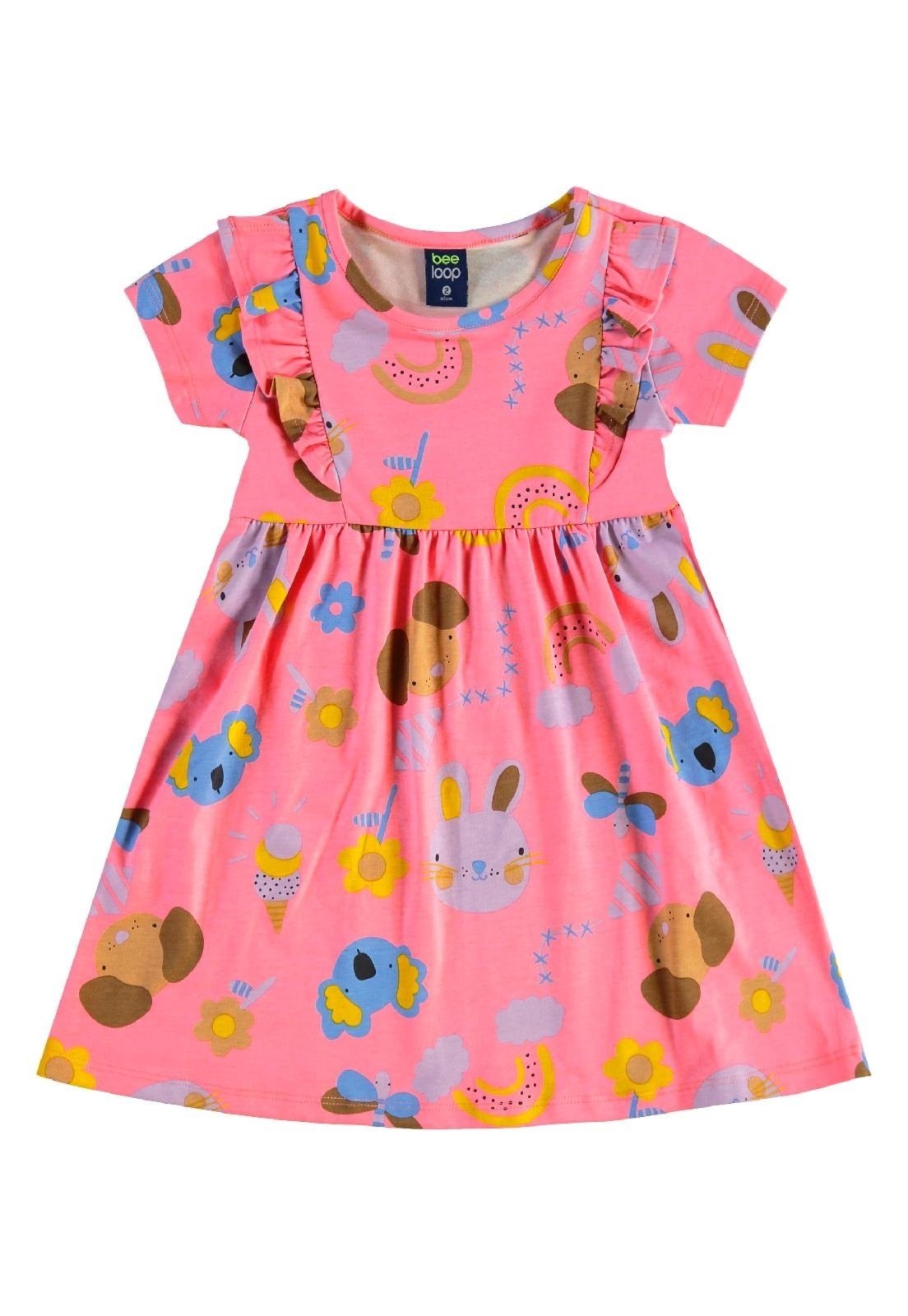 Vista 2 Infantil - Vestido Bichinhos Bee Loop Bee Loop rosa