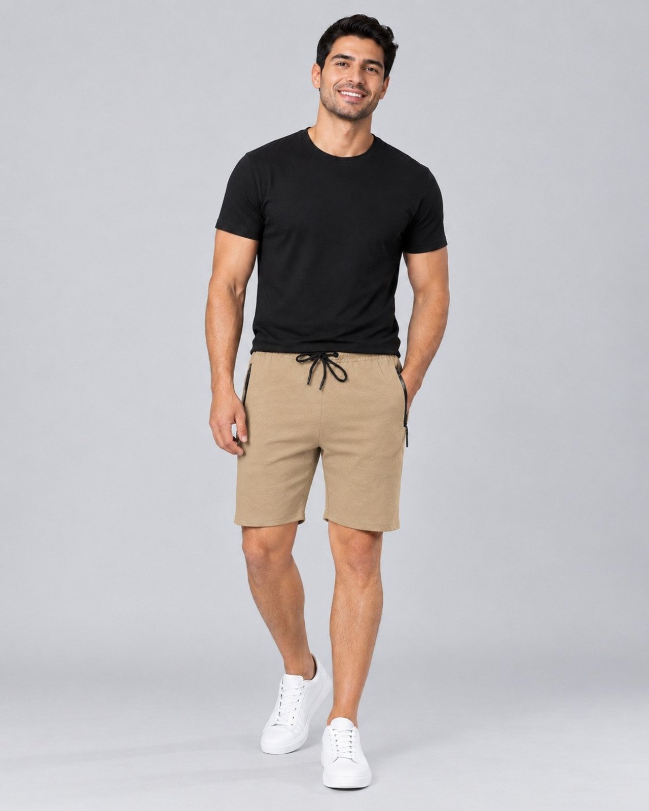 Bermuda Masculina de Moletom com Bolsos Laterais com Zíper Crocker - 51300