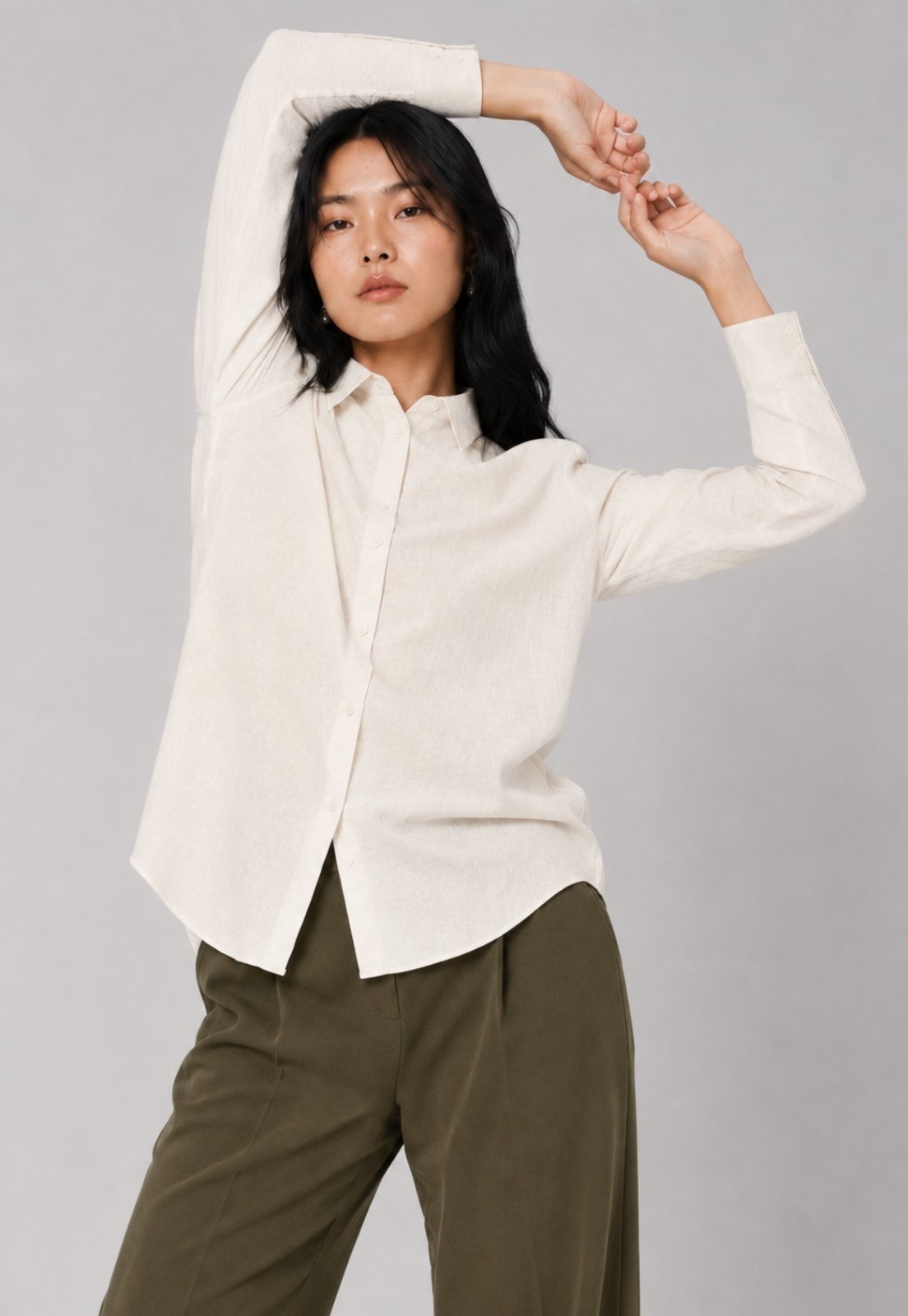 Camisão Liso Manga Longa Salvatore Branco