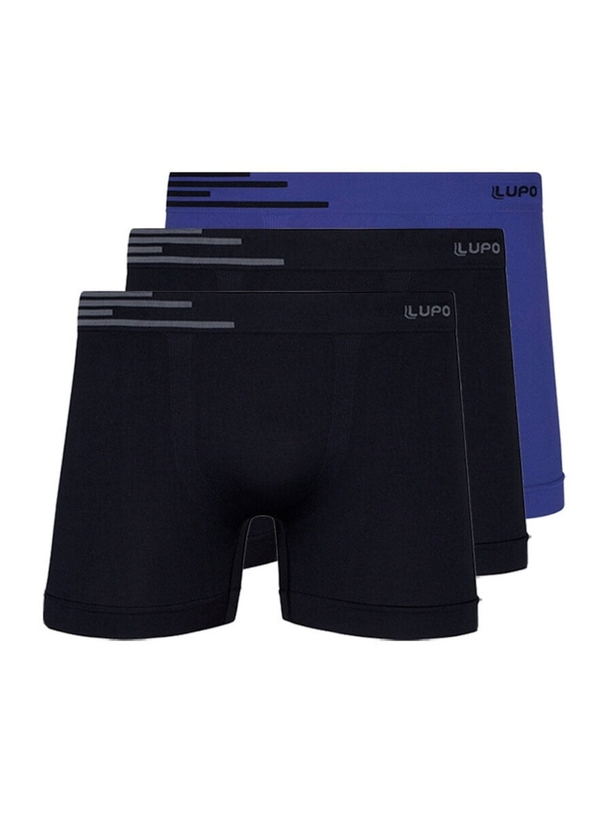 Kit com 3 Cuecas Boxer Lupo 436-002 Azul