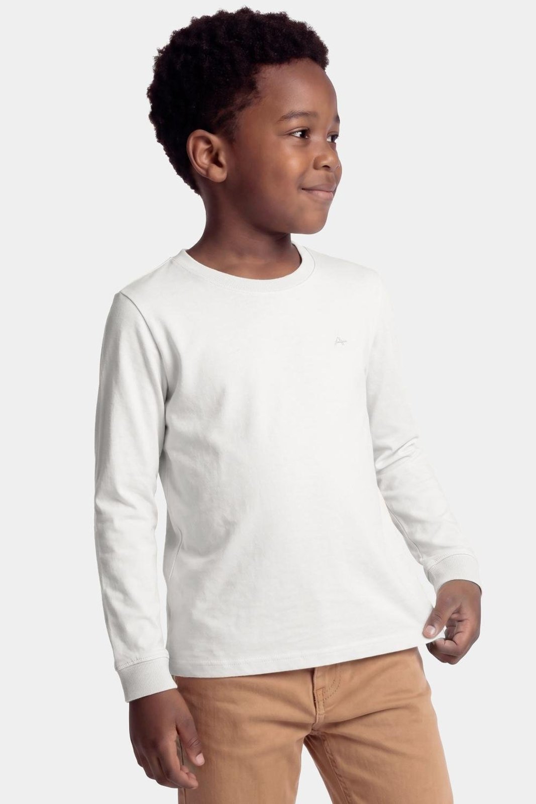 Infantil - Camiseta Aramis Manga Longa Básica Off White