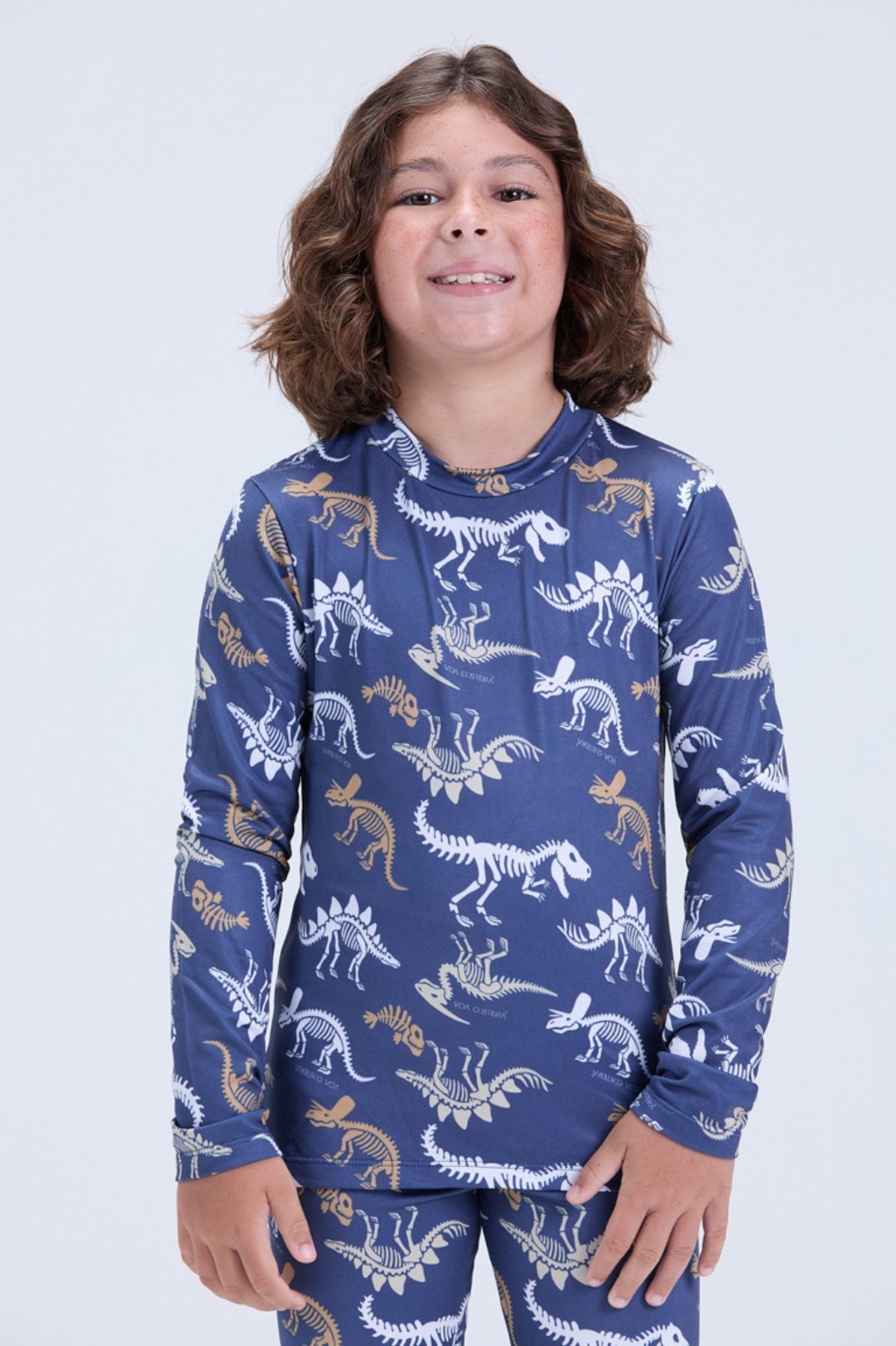 Vista 3 Infantil - Conjunto Térmico de Inverno Masculino Dinossauro VIDA COSTEIRA azul marinho VIDA COSTEIRA azul marinho