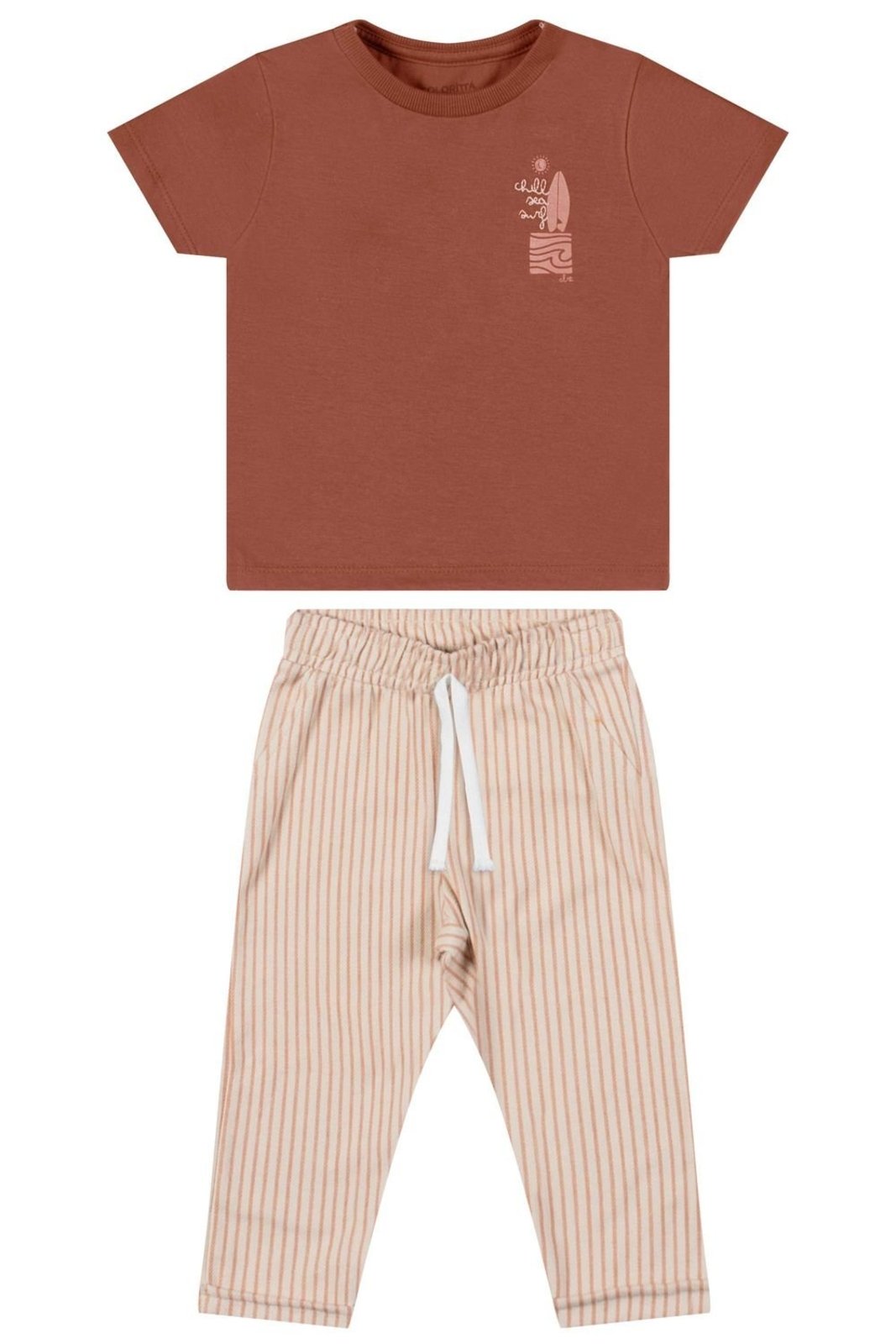 Infantil - Conjunto Menino Bordado Surf Colorittá Marrom