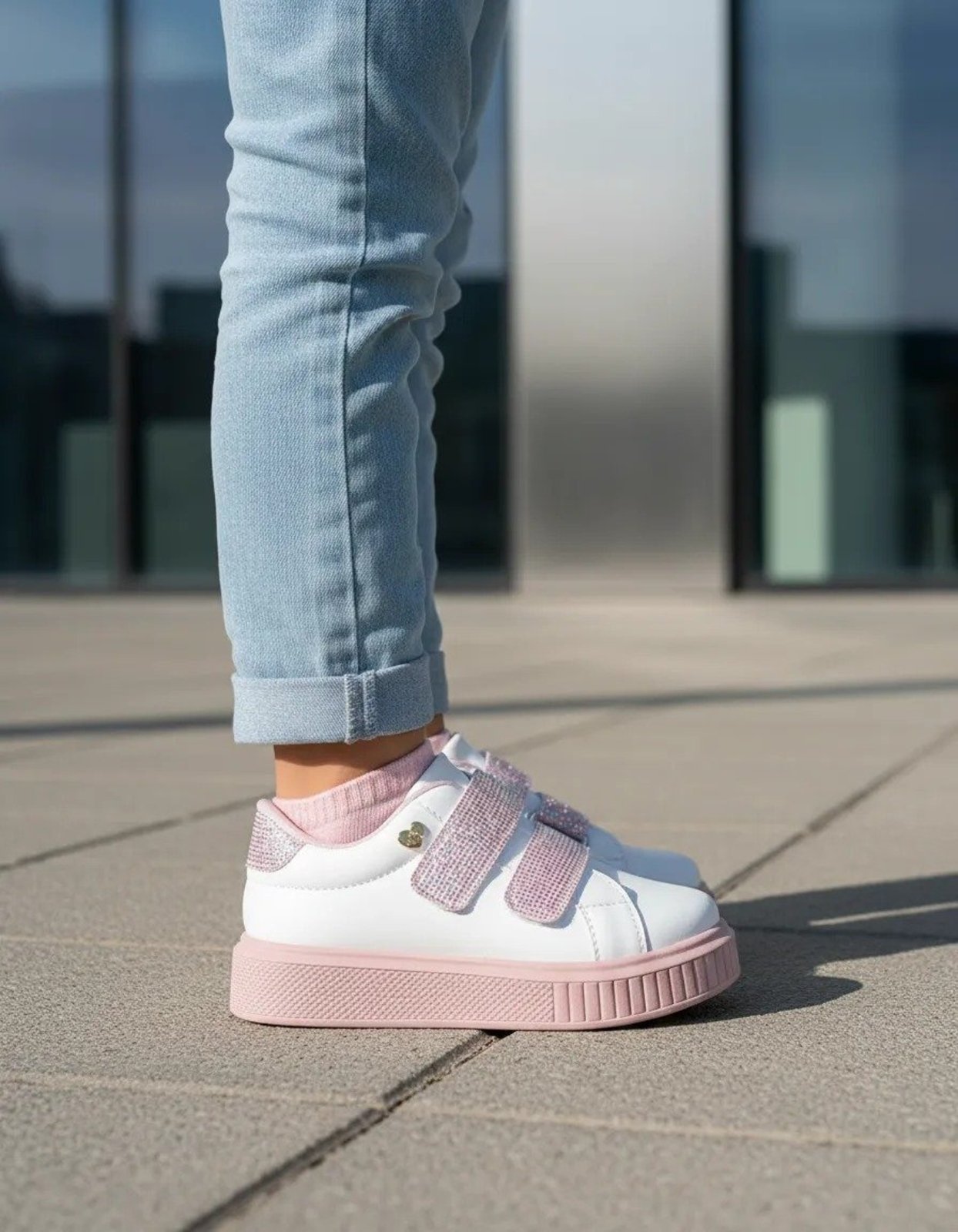 Infantil - Tênis Menina Juliette Casual Glitter Calce Fácil Confortável Leve Flatform Voltas as Aulas Branco