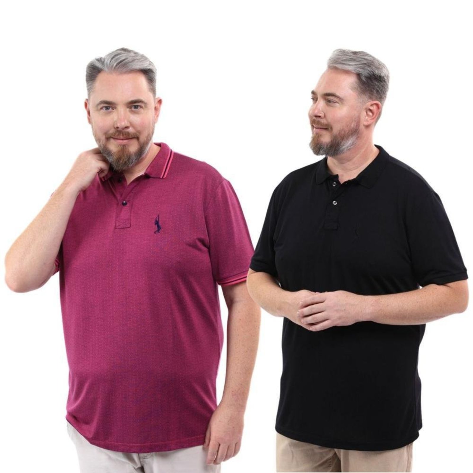 Kit 2 Camisa Polo Masculina Plus Size Piquet Viscose Dry