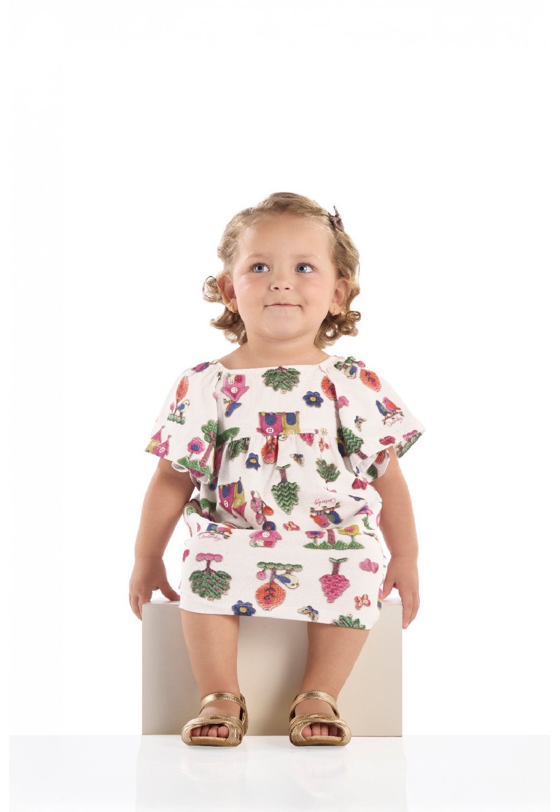 Infantil - Vestido para em Cotton Quimby Branco